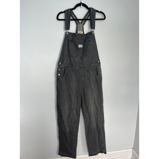Levis Premium Overalls Men Large Black Denim Adjustable Straps Workwear NWT