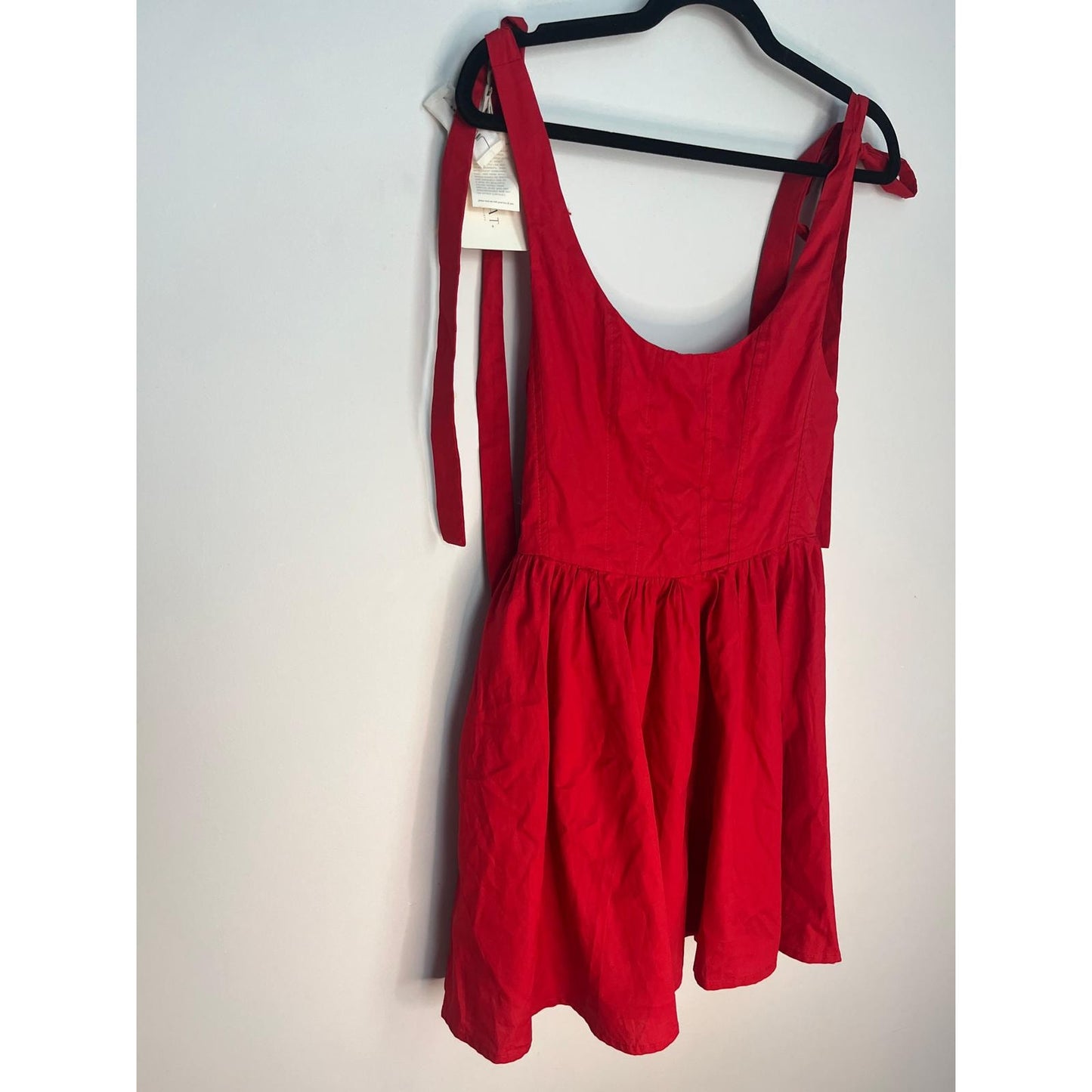 The Great Red Mini Dress Women 2 Tie Strap Cotton Fit And Flare NWT