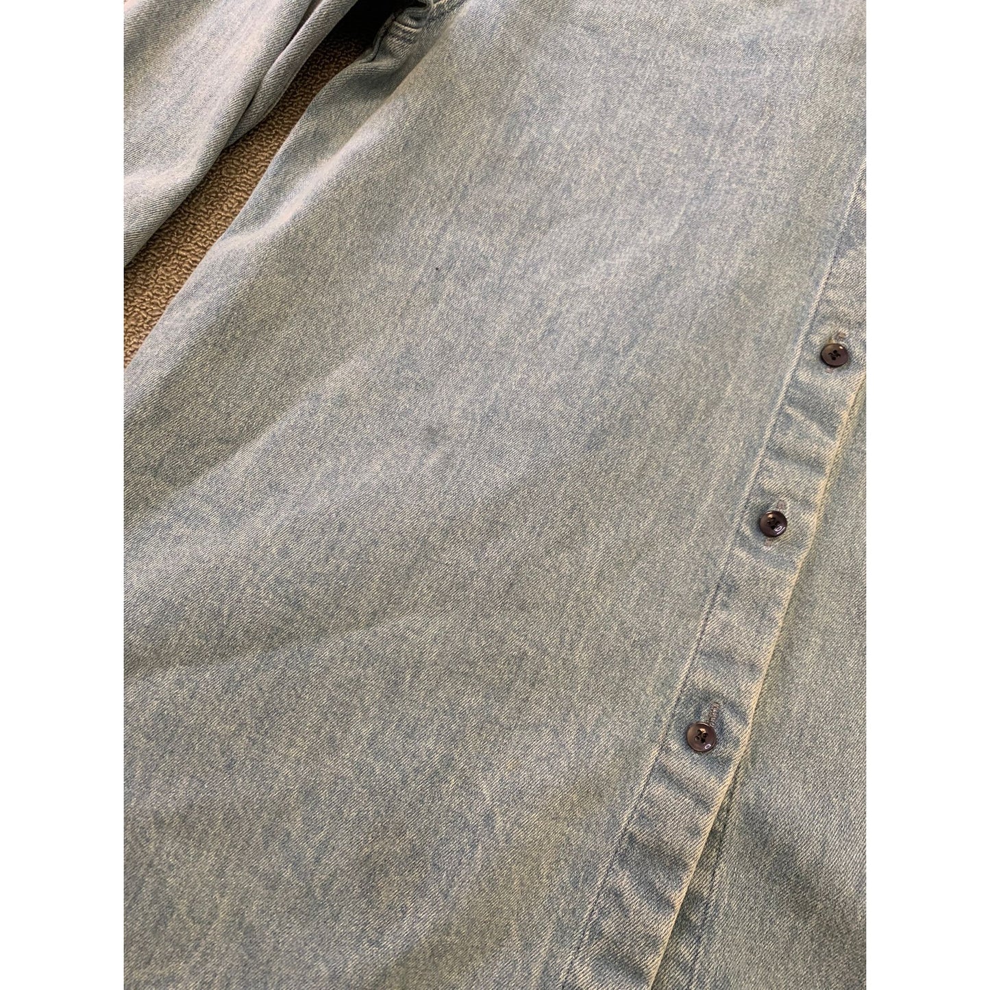 Another Tomorrow Women's Large Light Blue Italian Denim Shirt