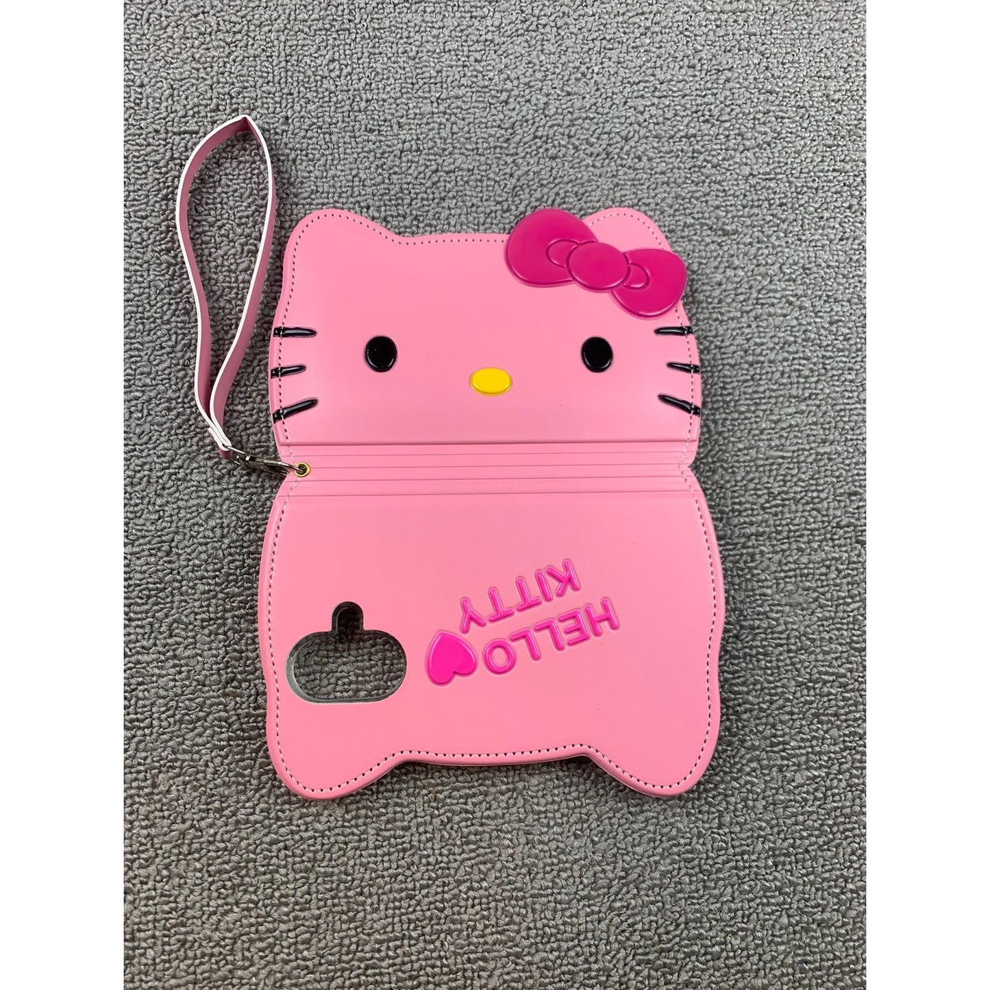 Hello Kitty Pink iPhone 16 Case Wallet Card Holder Wristlet