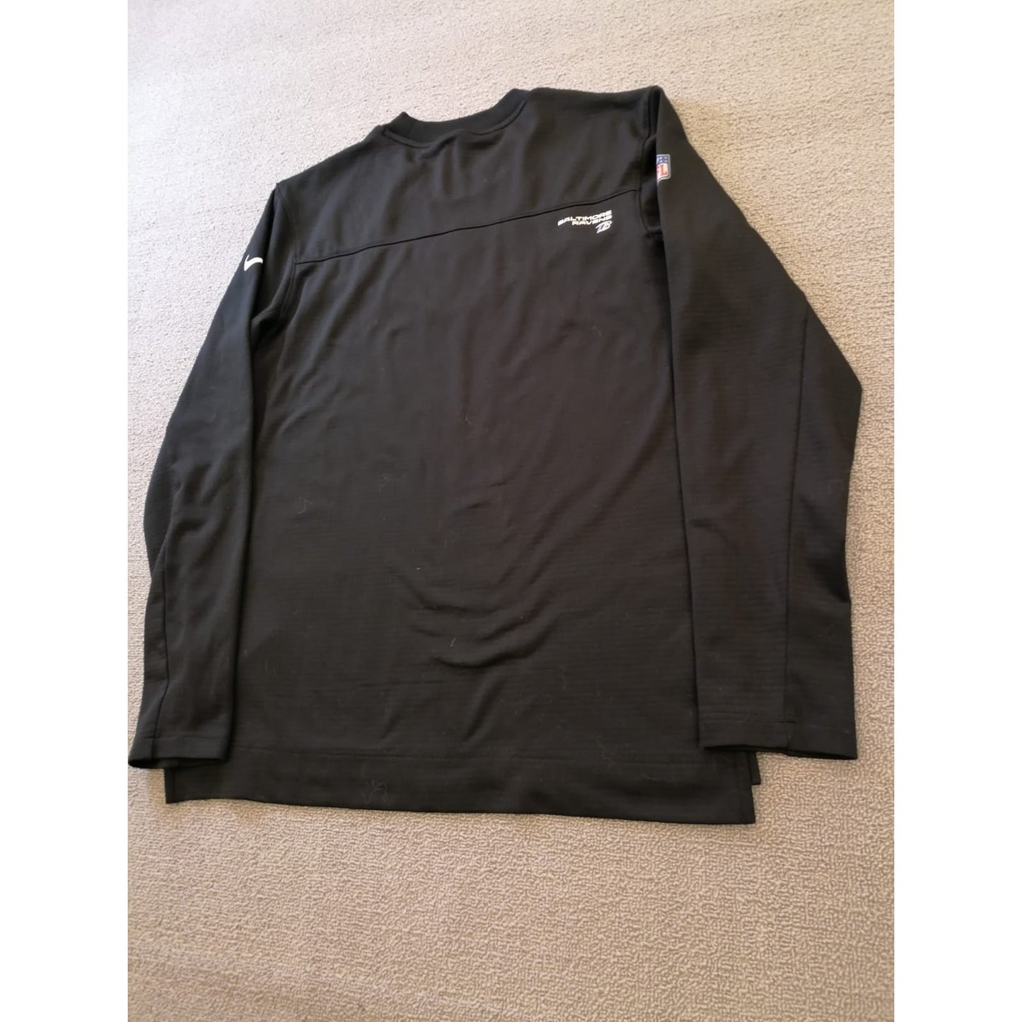 Nike Dri-Fit Men's S Baltimore Ravens Black Long Sleeve Shirt NFL Apparel
