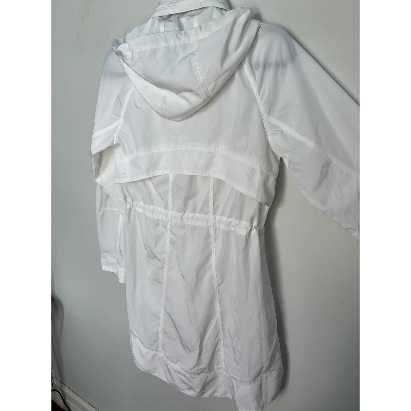 Athleta Lightweight Hooded Zip Jacket Women XS White Activewear Spring Coat