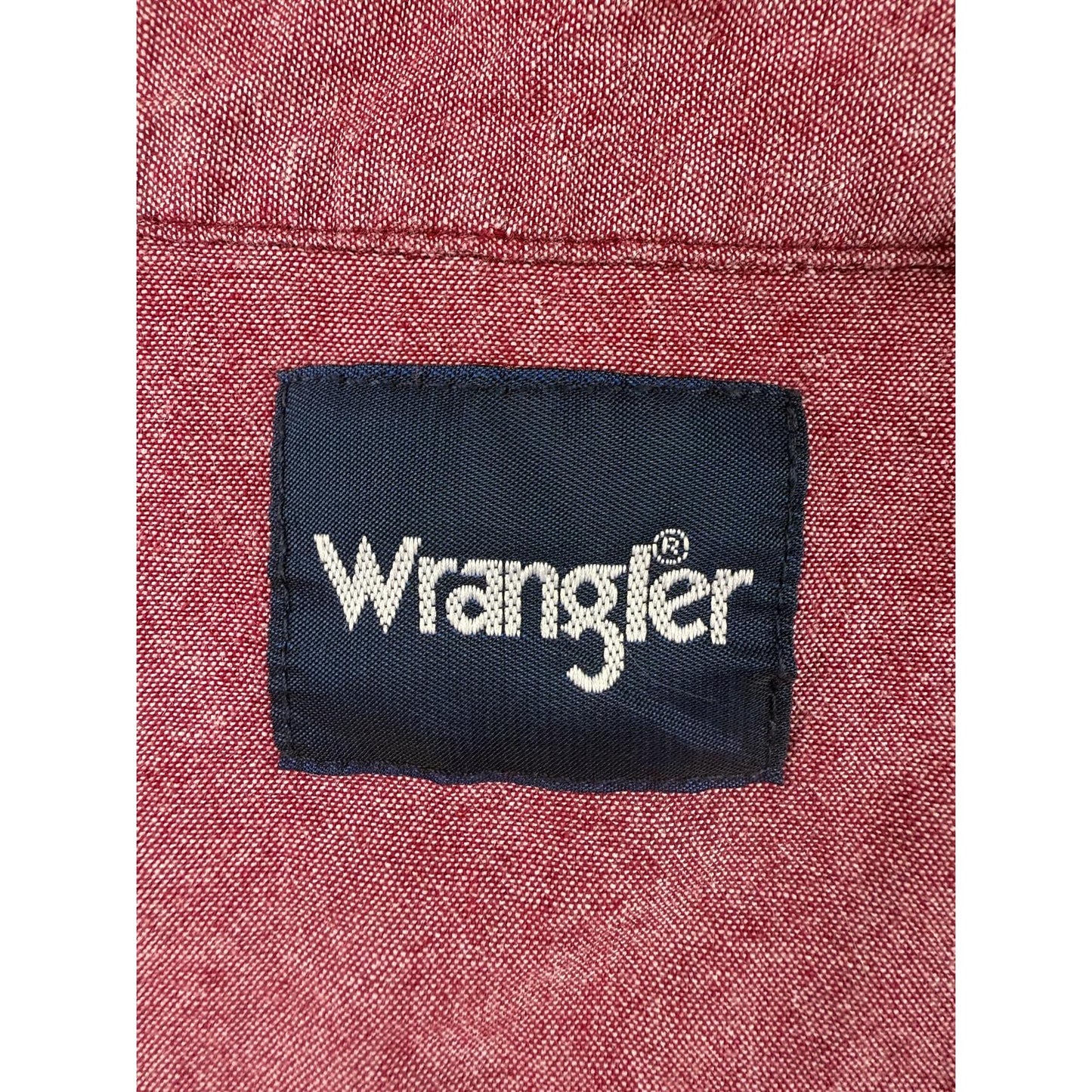 Wrangler Men XL Red Shirt Long Sleeves Western Button Snap Closure Rough Collar