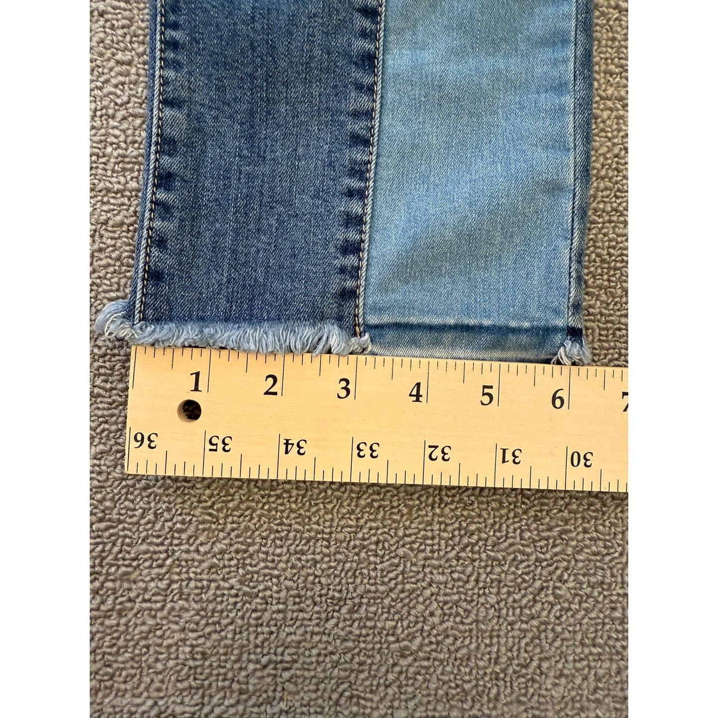 JUSTBLACK Female Light Dark Wash Denim Jeans Size 24 Raw Hem Straight Leg