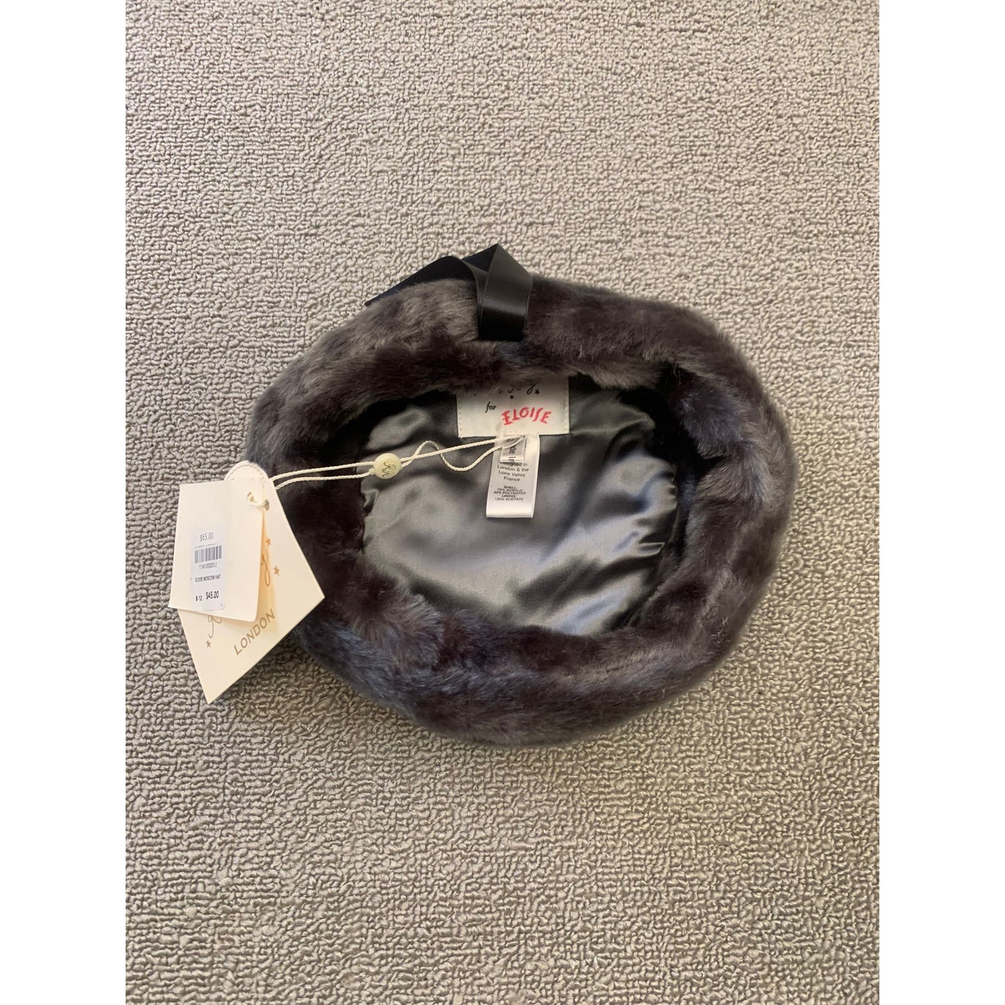 Rachel Riley For Eloise Baby Size 4 Gray Faux Fur Hat