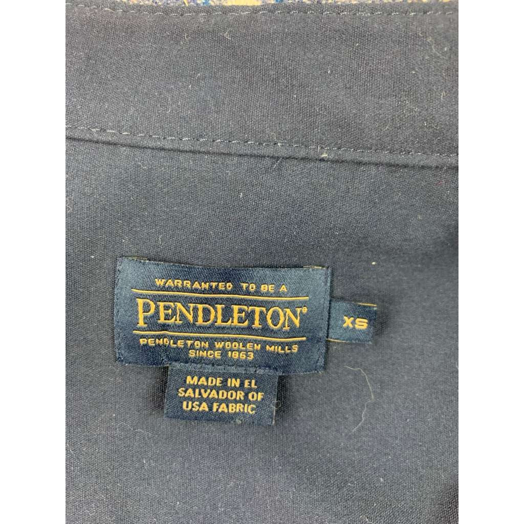 Pendleton Shirt Mens XS Gray Virgin Wool Button Front Long Sleeve Chest Pocket