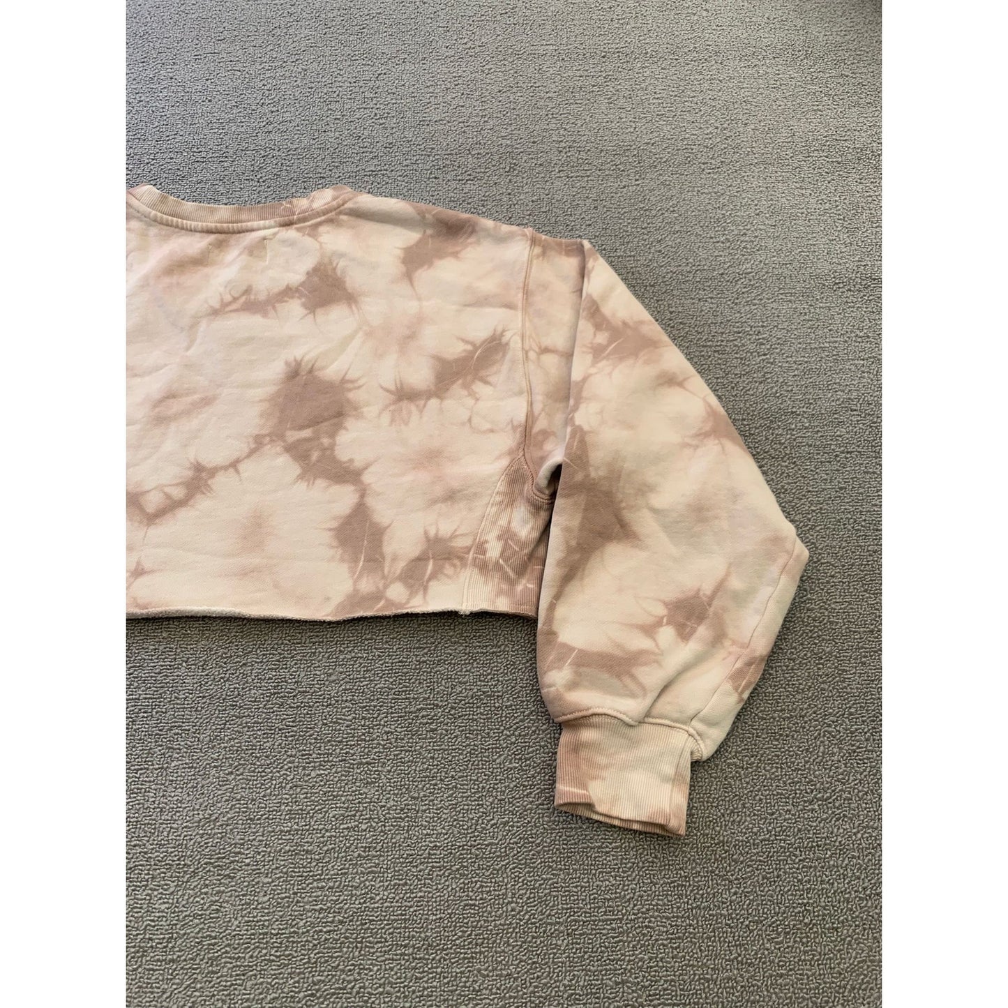 TNA Women Size 1 Brown Tie Dye Cropped Crewneck Sweatshirt