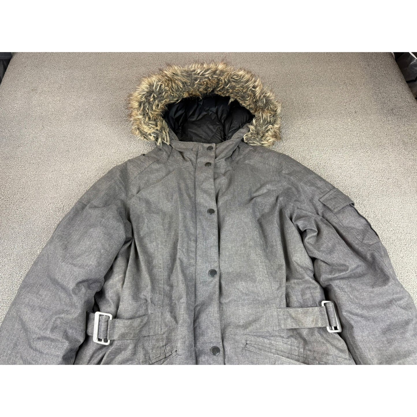 Eddie Bauer Women's Medium Gray Superior Down Stadium Parka