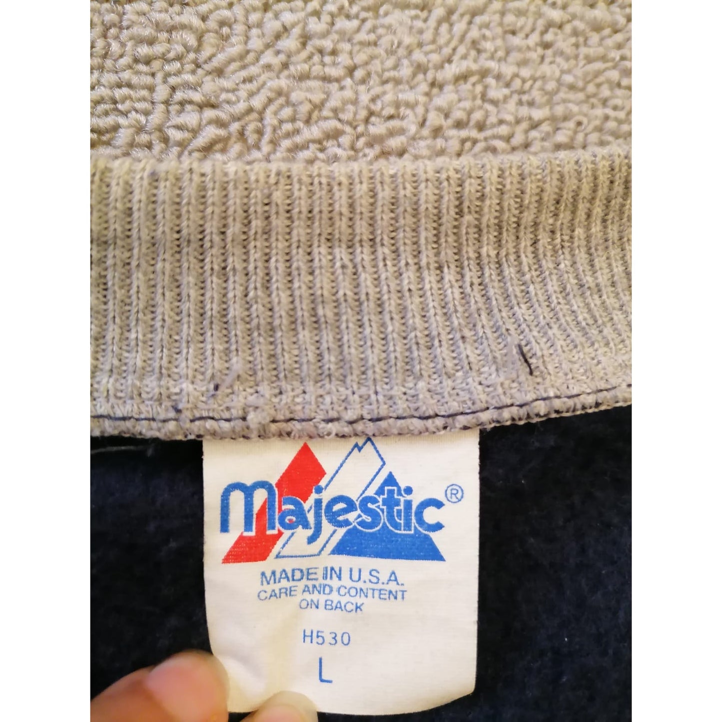 Vintage Majestic Male L Miami Dolphins Blue Gray Varsity Jacket NFL Fan Apparel
