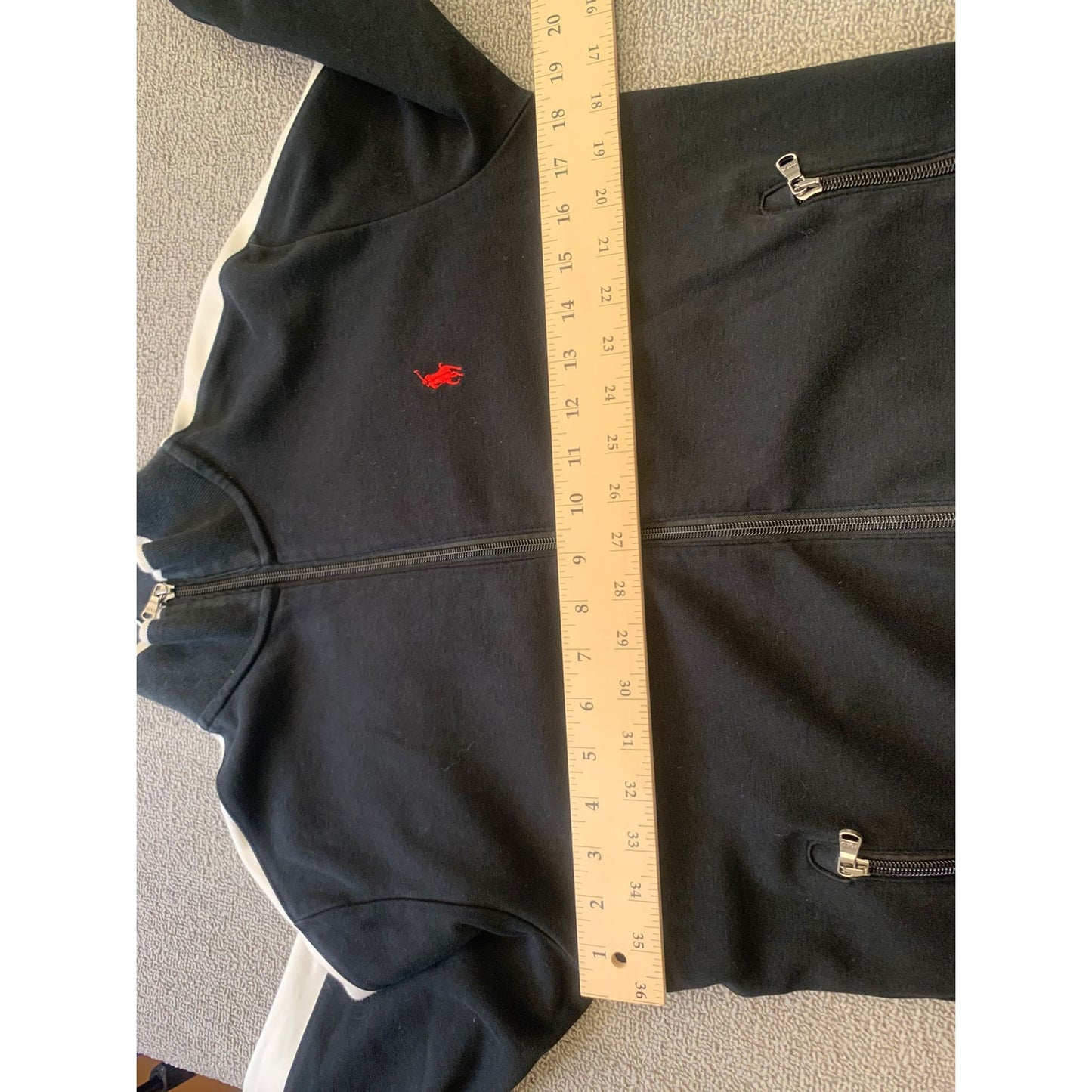 Polo Ralph Lauren Men's XS Black White Full Zip Track Jacket
