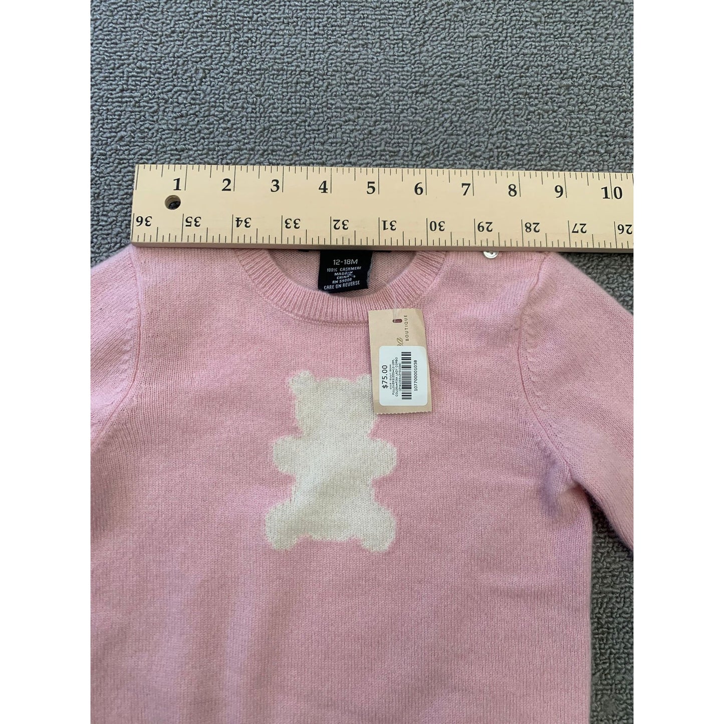 Sofia Cashmere Gilr's 12-18M Pink Teddy Bear Baby Sweater
