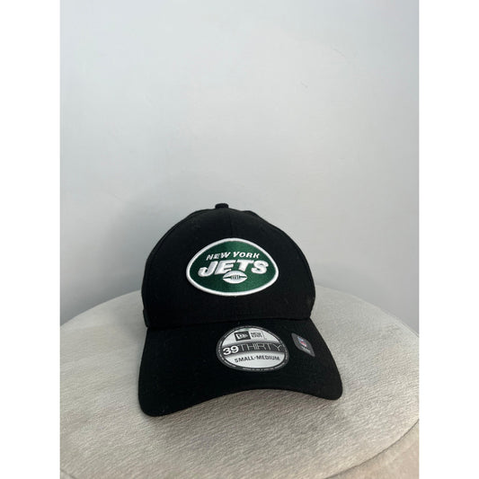 New Era New York Jets Hat Men S-M NFL 39Thirty Stretch Fit Black Cap