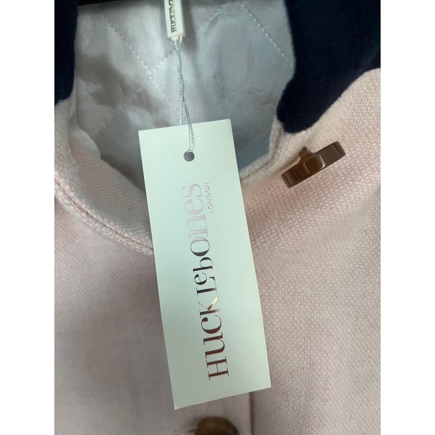 Hucklebones London Girls Cape Coat 6Y Pink Navy Wool Blend NWT Winter Outerwear