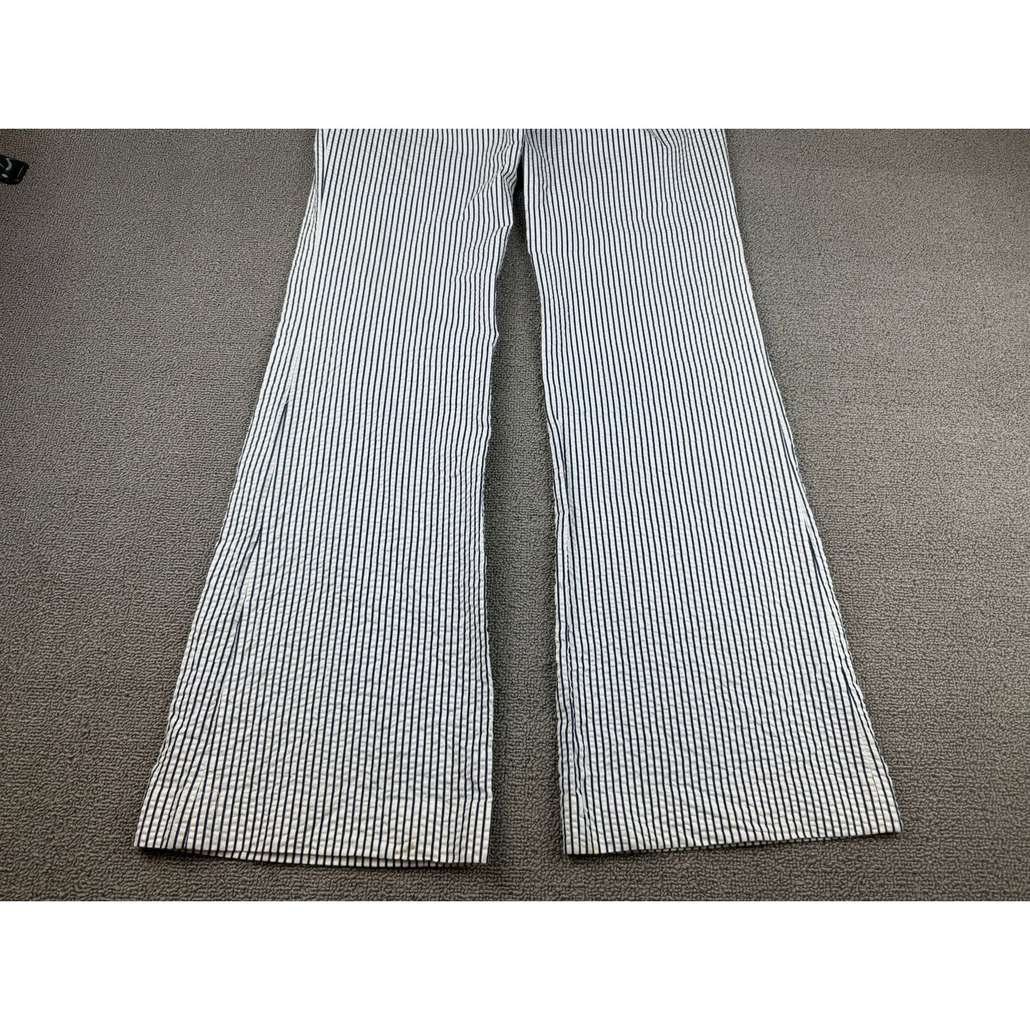 J. Crew Women's 0 Blue White Striped City Fit Bell Bottom Pants