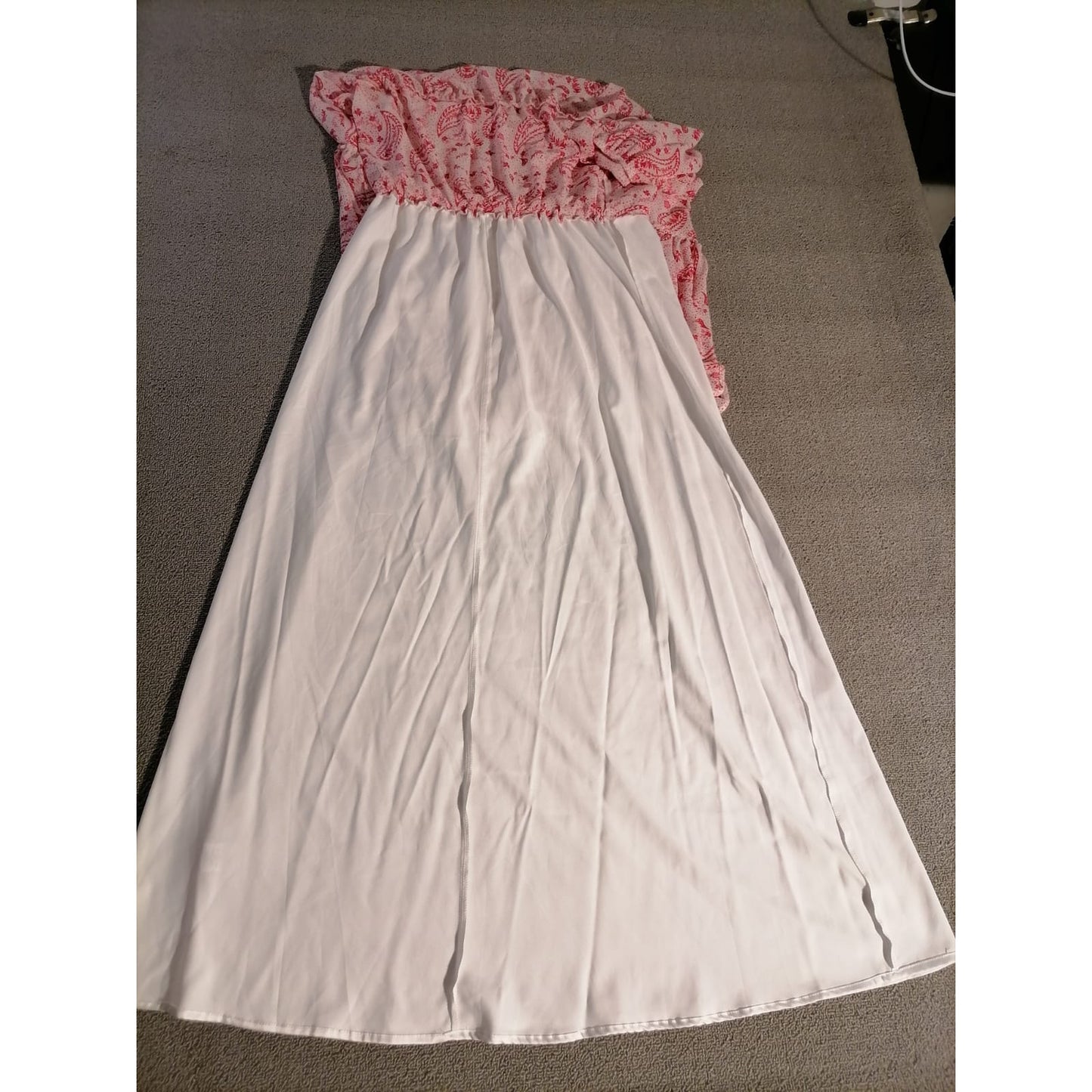 SUGARLIPS Large Female Pink Paisley Print Tiered Bohemian Lightweight Maxi Skirt