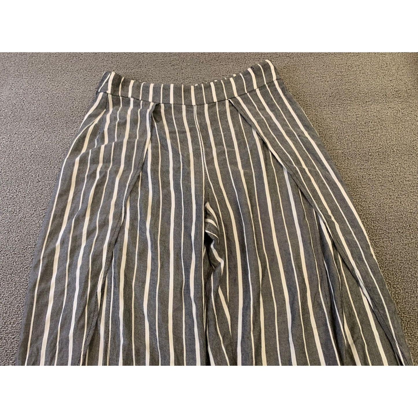 FREE PEOPLE All Weekend Long Women's 2 Black White Striped Split Hem