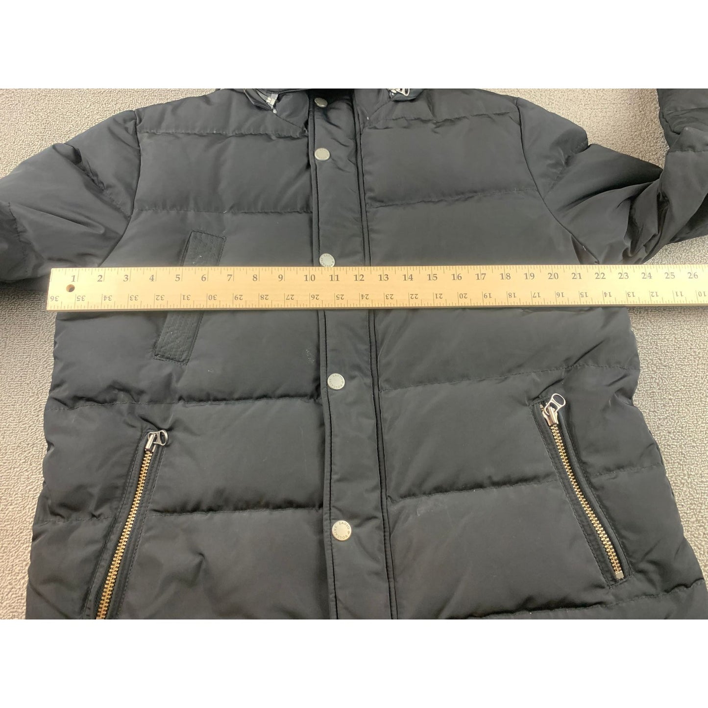 Zadig & Voltaire Katy Down Parka Women L Black Raccoon Fur Hood 80/20 Duck Down