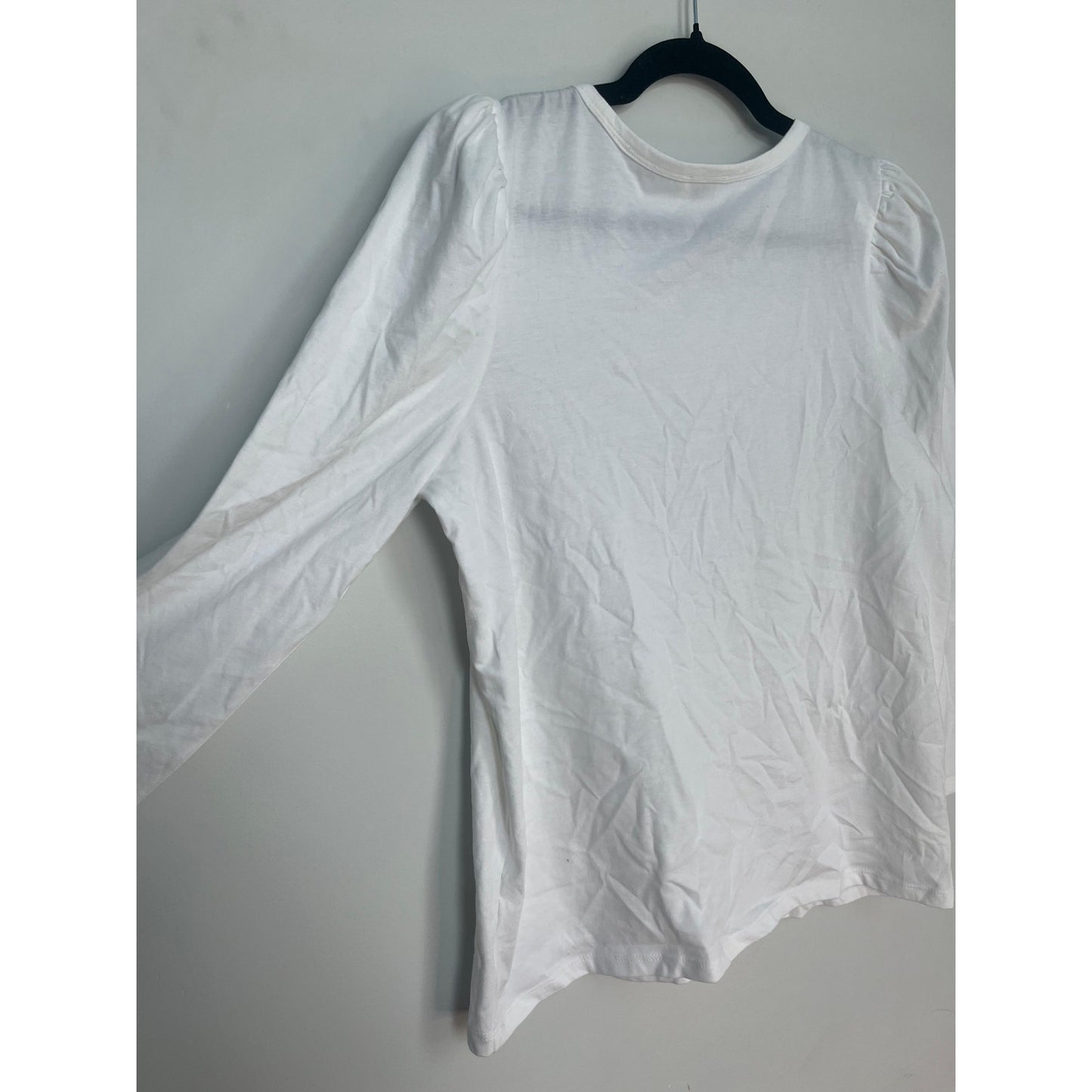 Wilfred Puff Sleeve Tee Shirt Women L White Cotton Blouse Minimalist NWT