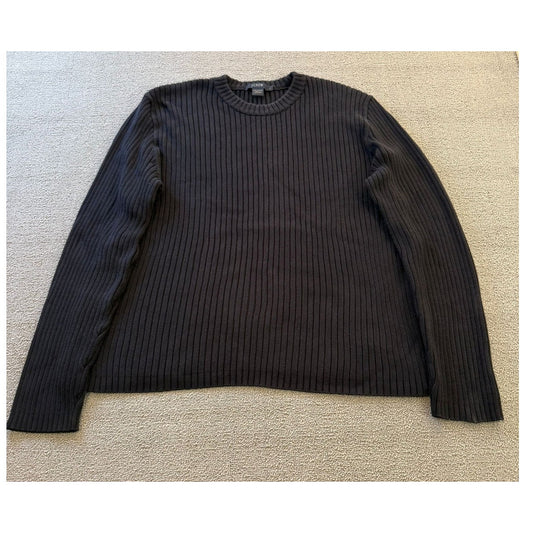 J.Crew Men’s Size L Black Ribbed Knit Cotton Sweater