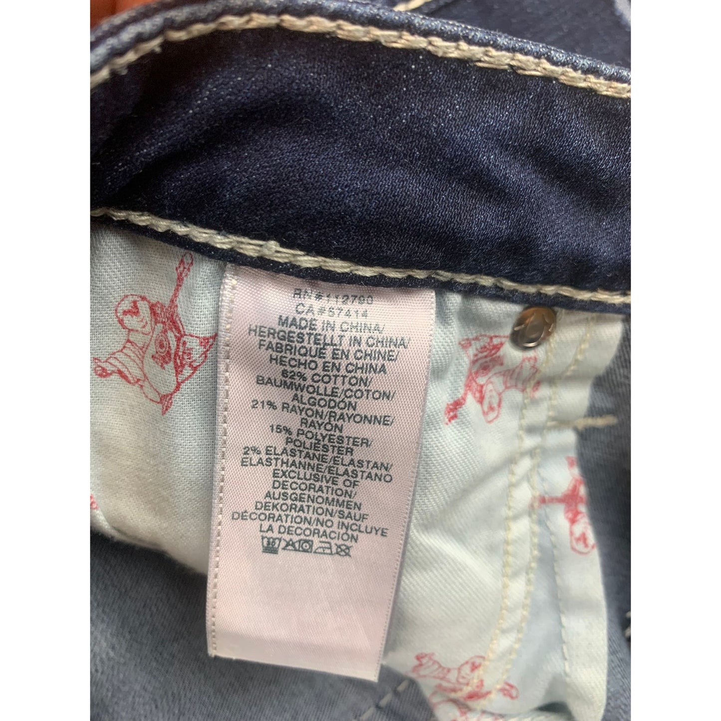 True Religion Women's 33 Blue Bobby Shorts Denim Jean Cutoffs