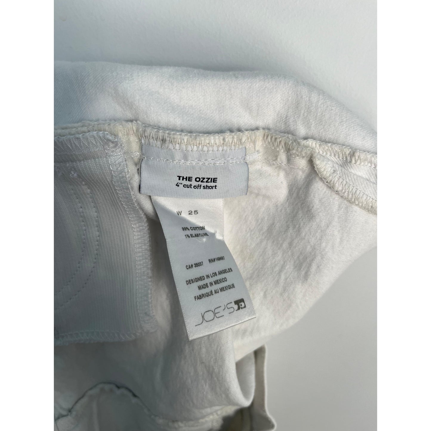 Joes Jeans Ozzie Shorts Women 25 White Denim Cutoff Frayed Hem 4 Inch