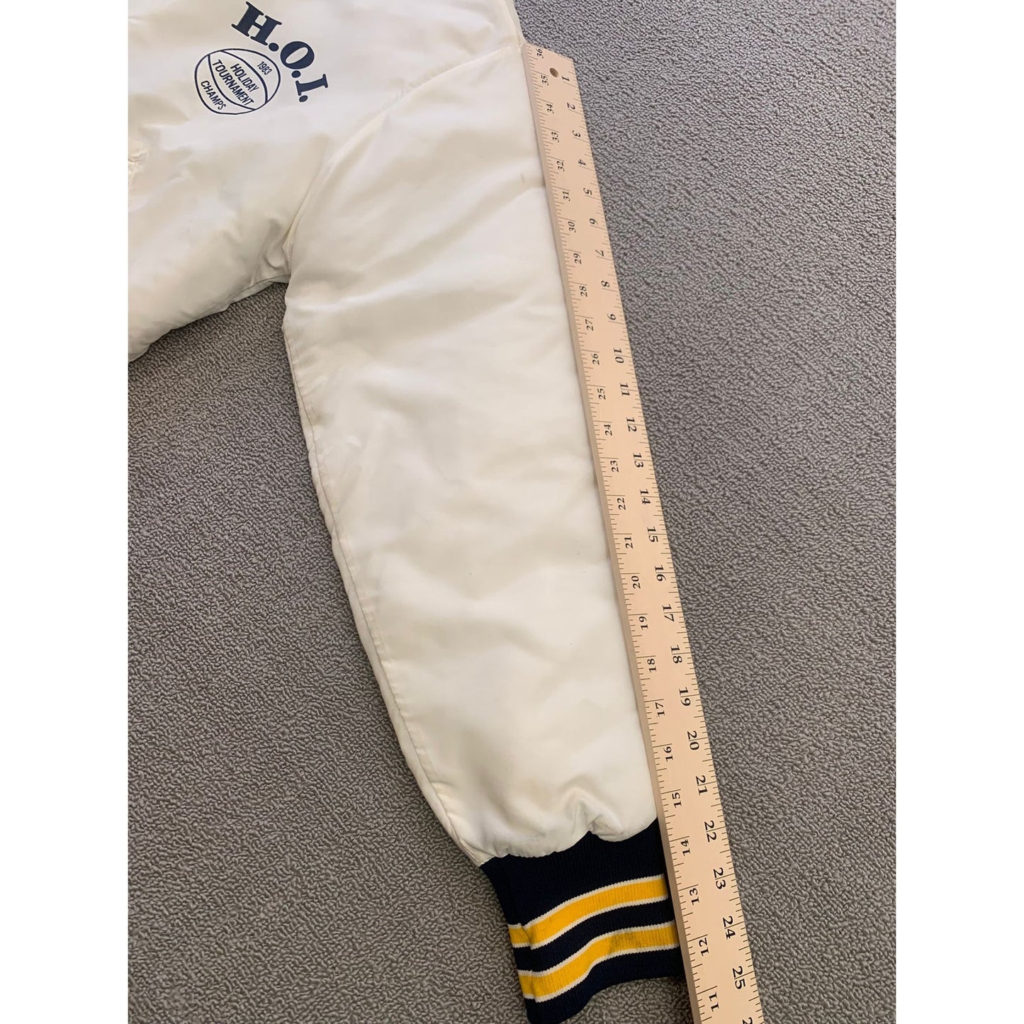 Vintage Maple Men's M White Black Yellow Varsity Jacket Athletic Sportswear