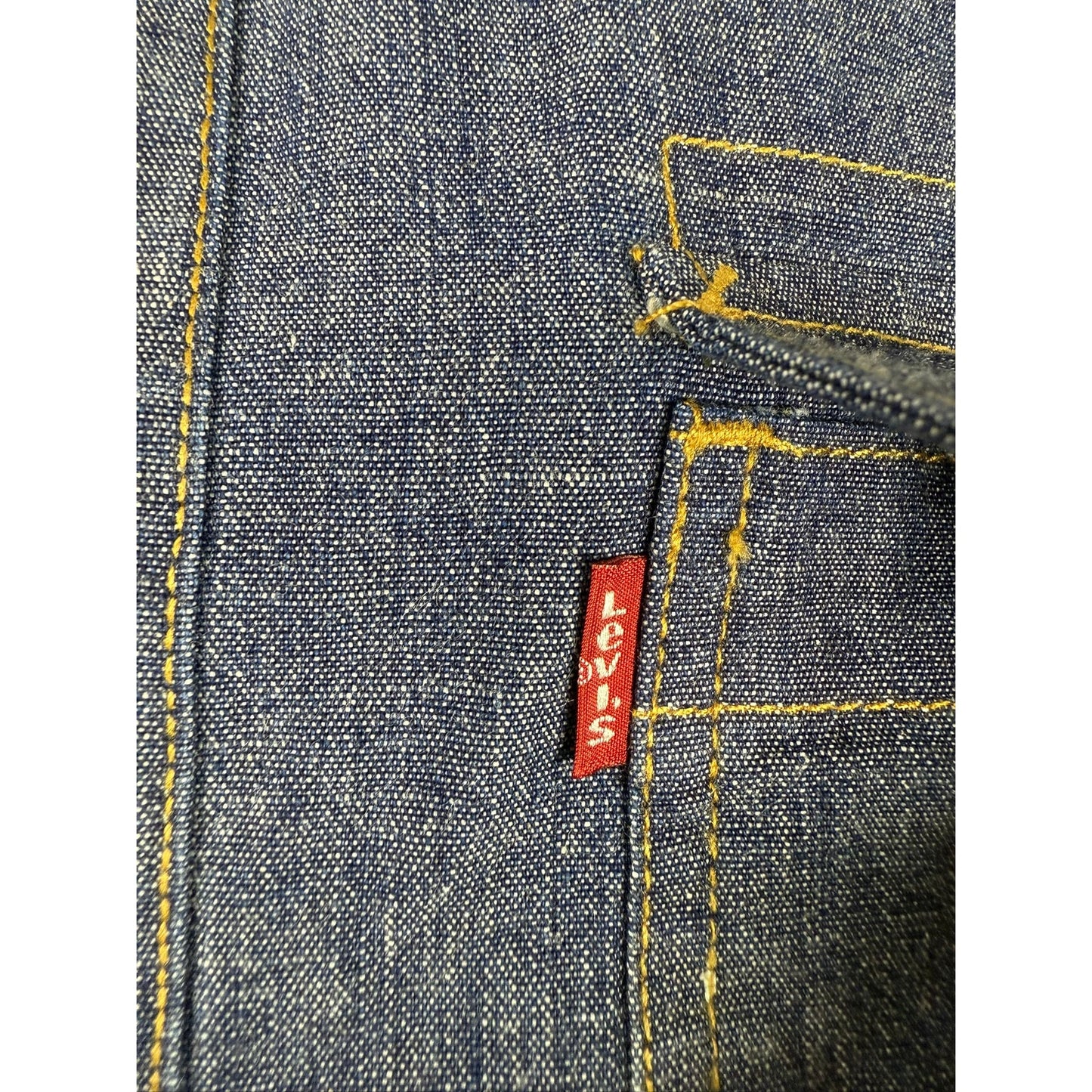 Vintage Levi's Men's Small Blue Denim Western Long Sleeve Button Down Shirt
