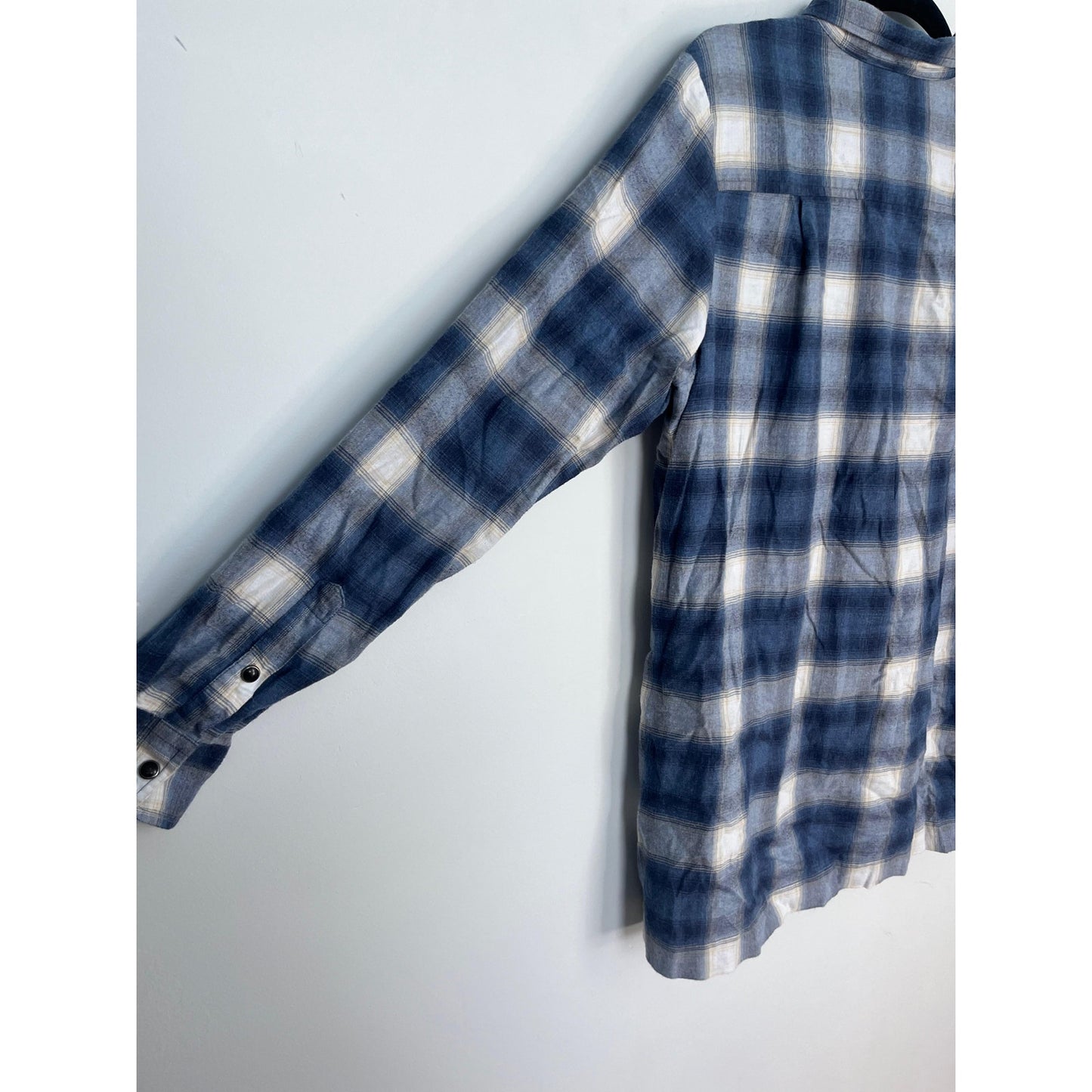 Pendleton Plaid Half Zip Shirt Women M Blue White Flannel Long Sleeve