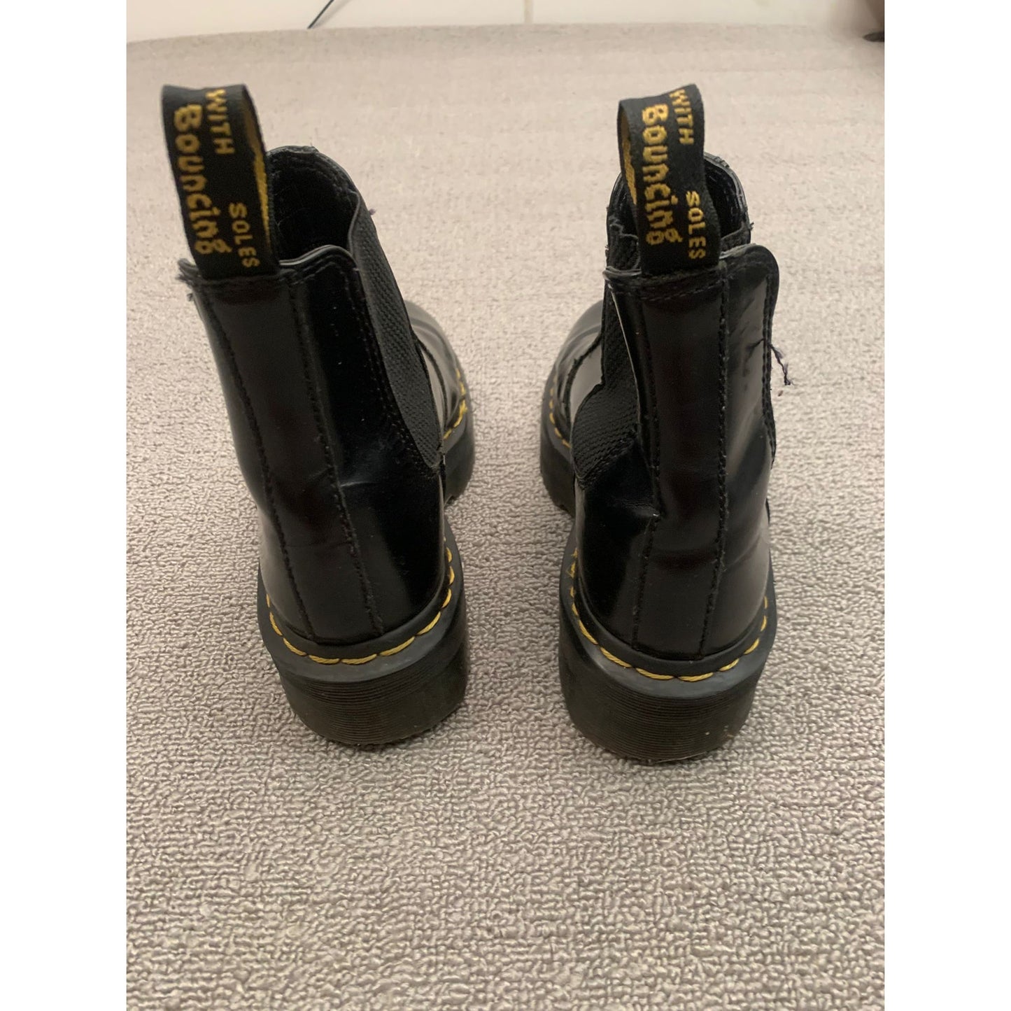 Dr Martens 2976 QUAD Platform Chelsea Boots Black Leather Size Mens 6 Women’s 7