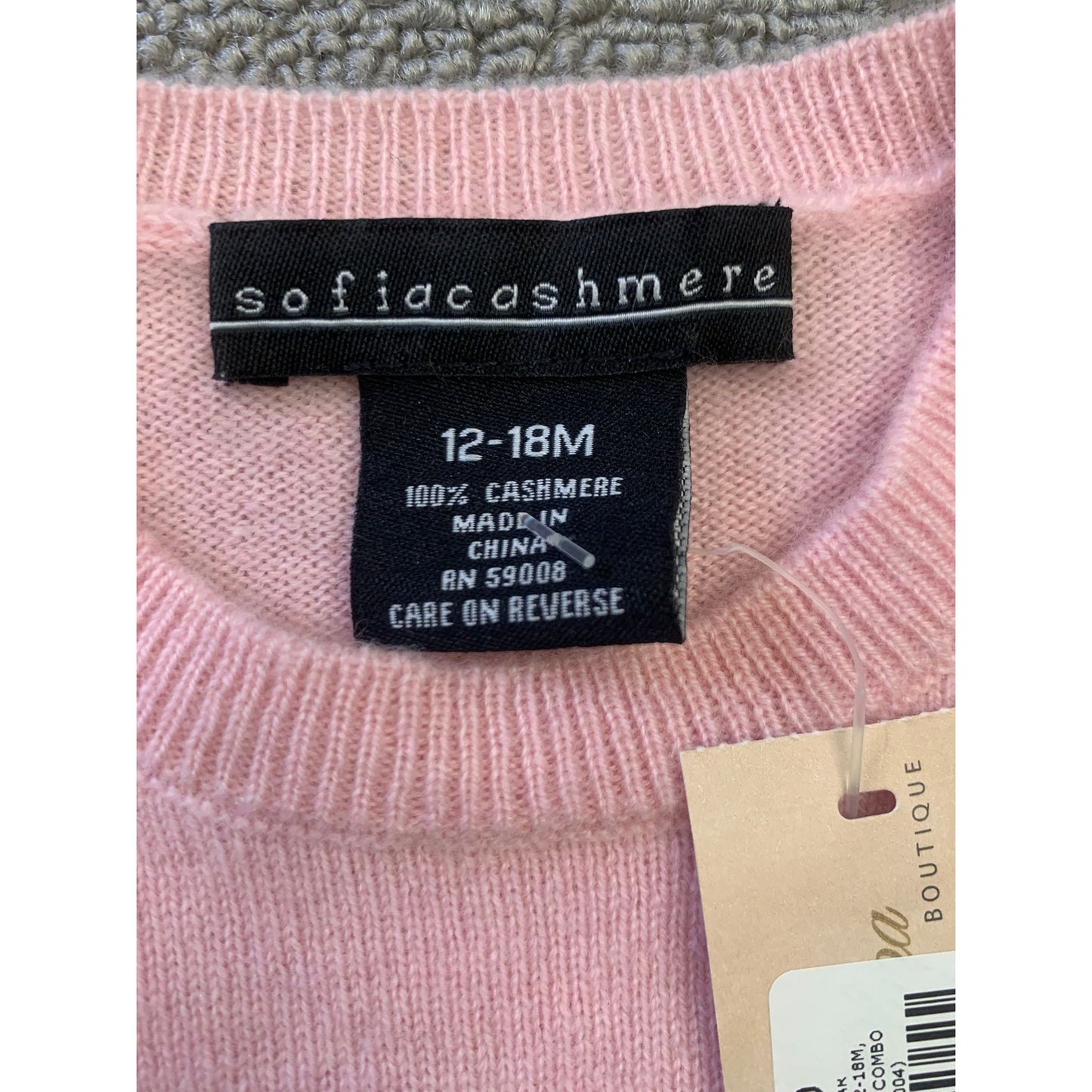 Sofia Cashmere Gilr's 12-18M Pink Teddy Bear Baby Sweater