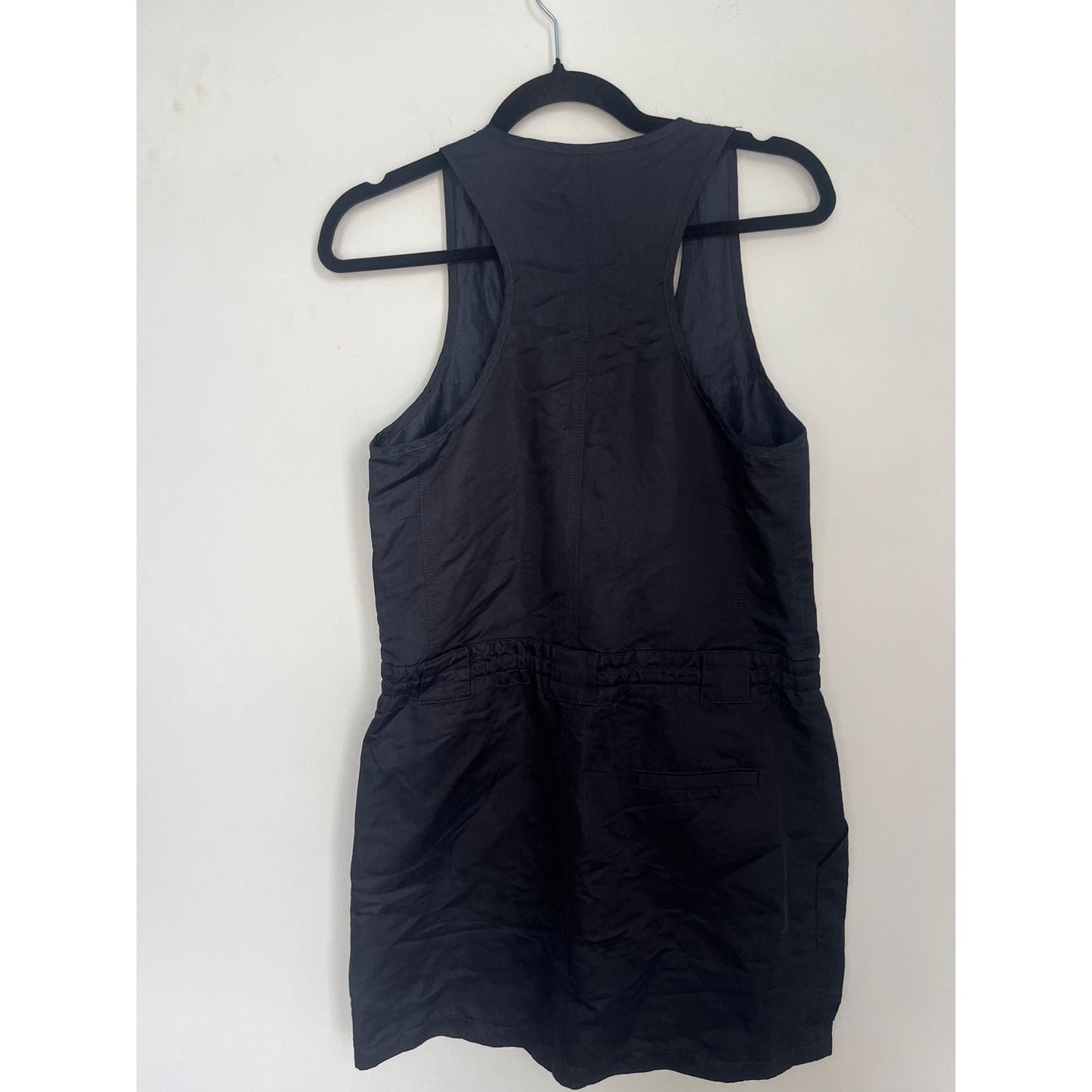Theory Romper Womens Size 6 Black Sleeveless Linen Blend Dress