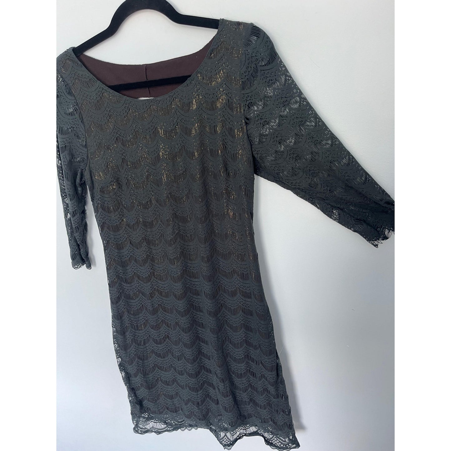 Free People Lace Overlay Dress Women Medium Black Bodycon Gothic
