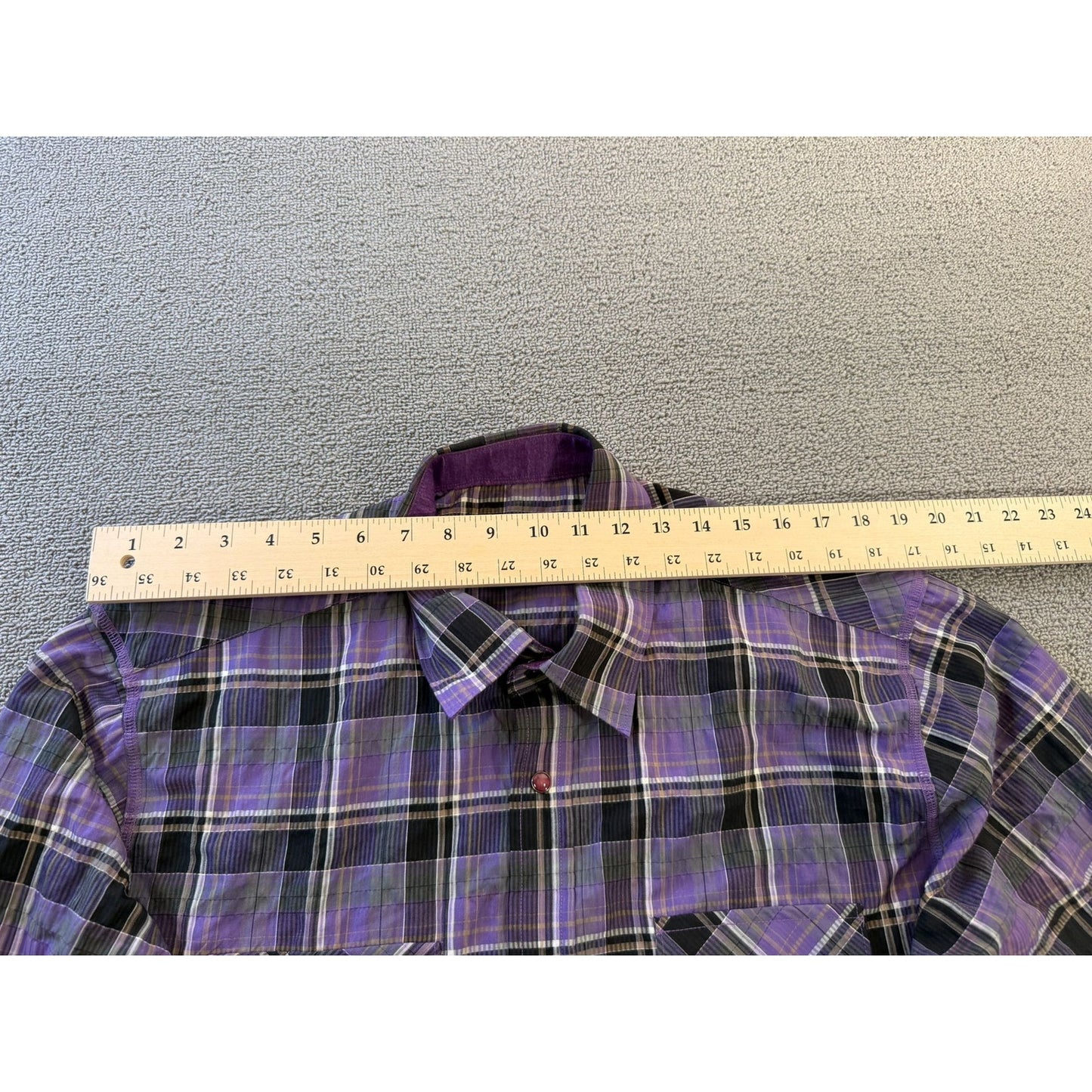 BUGATCHI Men's XL Purple Plaid Flannel Shirt - Shaped Fit Casual Top