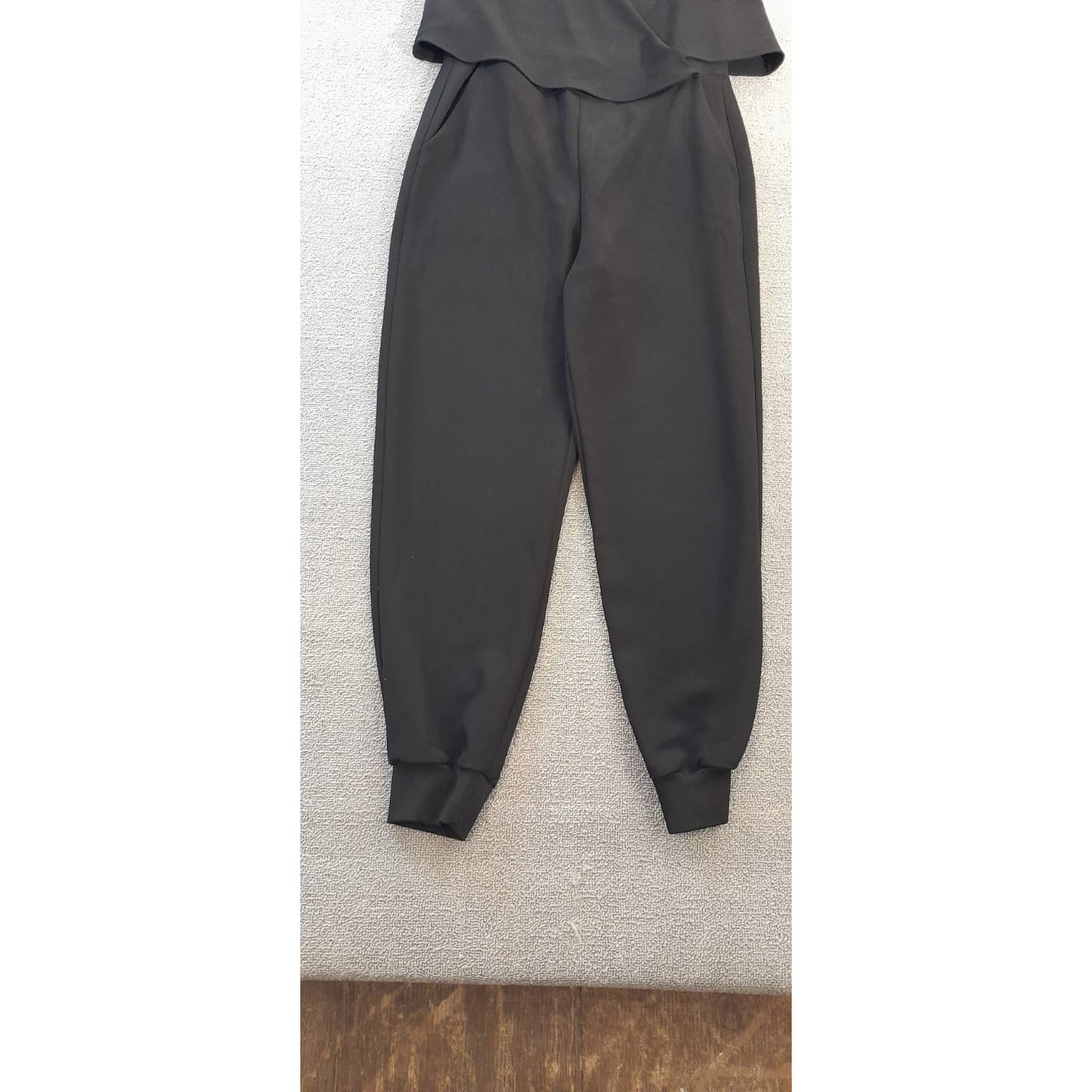 Theory Womens Size 4 Black Sleeveless Jumpsuit Wrap Top Jogger
