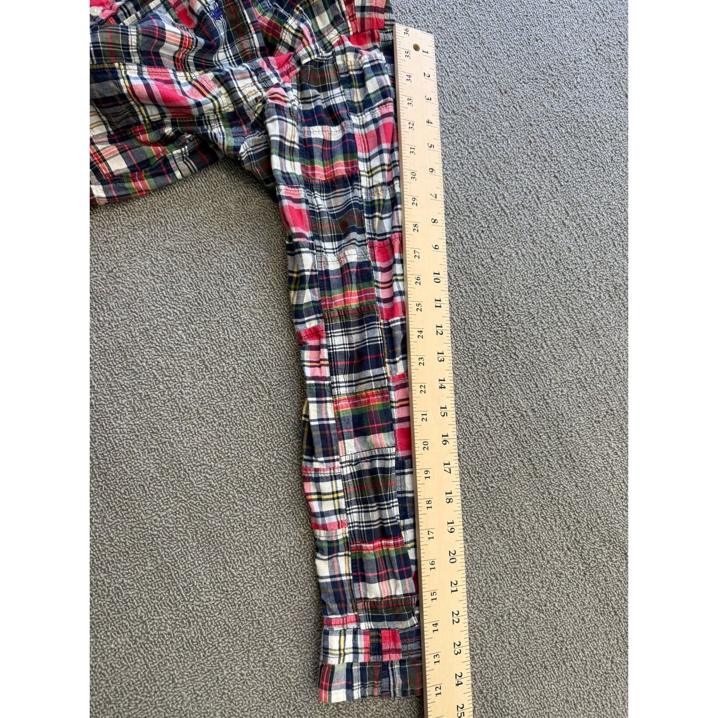 Ralph Lauren Men Medium Classic Fit Plaid Button Down Shirt Patchwork