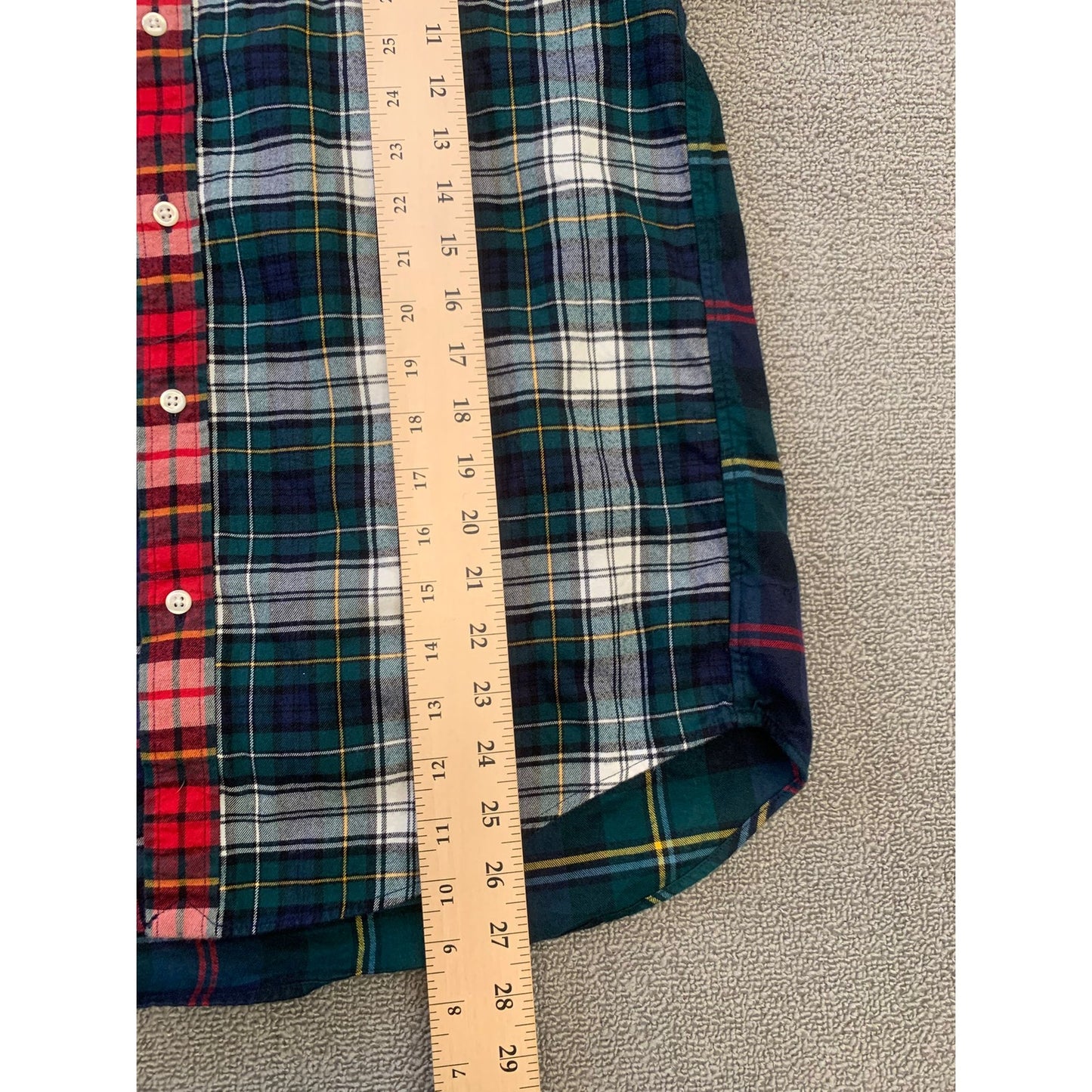 Ralph Lauren Youth XL 18 20 Multi-Color Patchwork Plaid Button Down Shirt