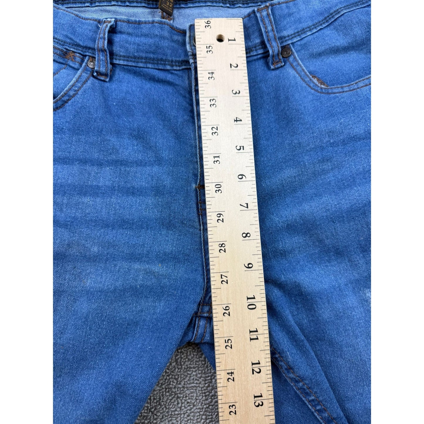 Copper And Oak Men's Size 34x32 Blue Straight-leg Jeans