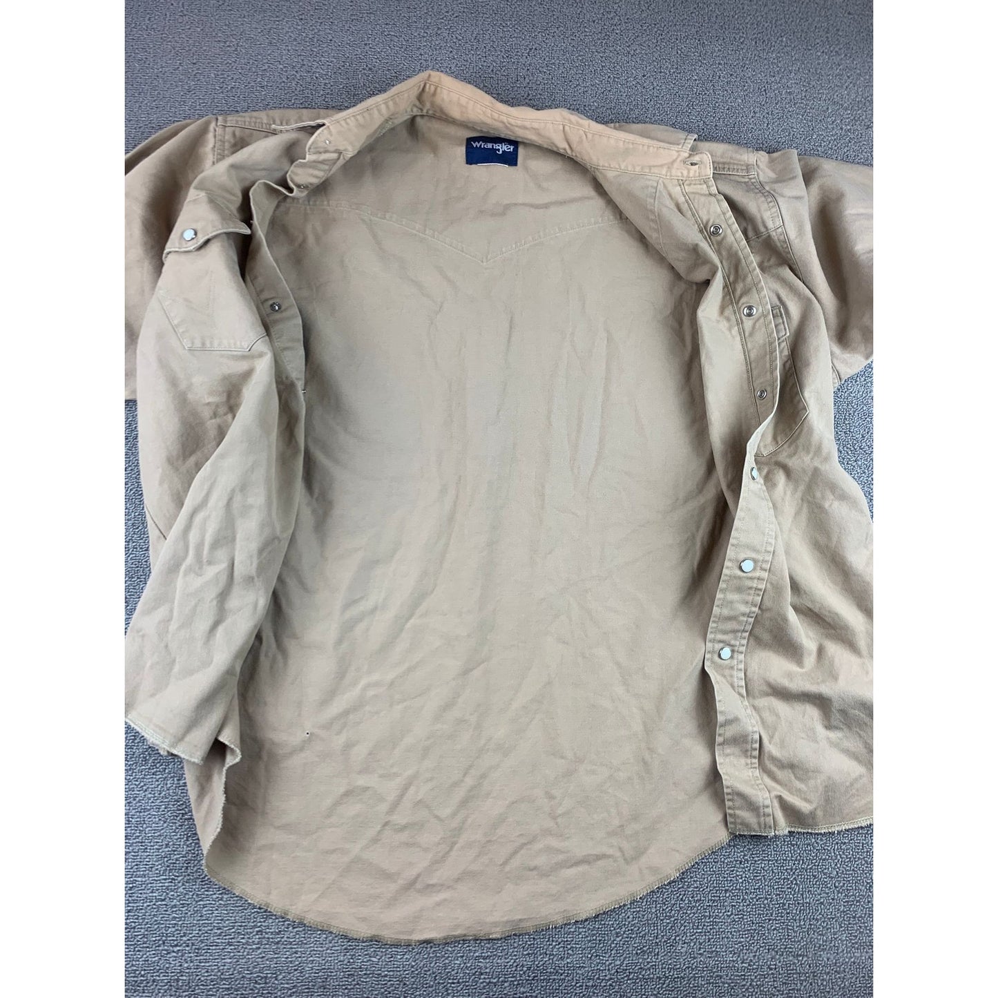 Vintage Wrangler Brush Popper Pearl Snap Western Shirt Men's Large Cotton