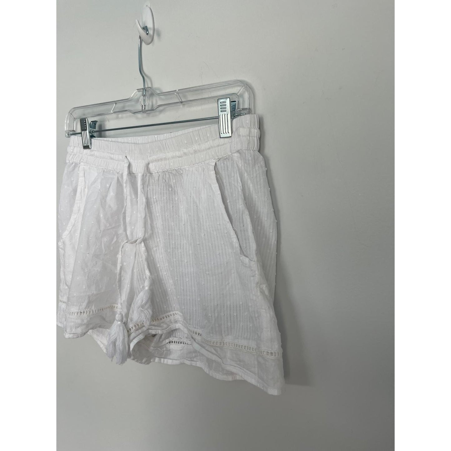 Joie White Cotton Embroidered Shorts Women Small Tassel Trim Boho Summer
