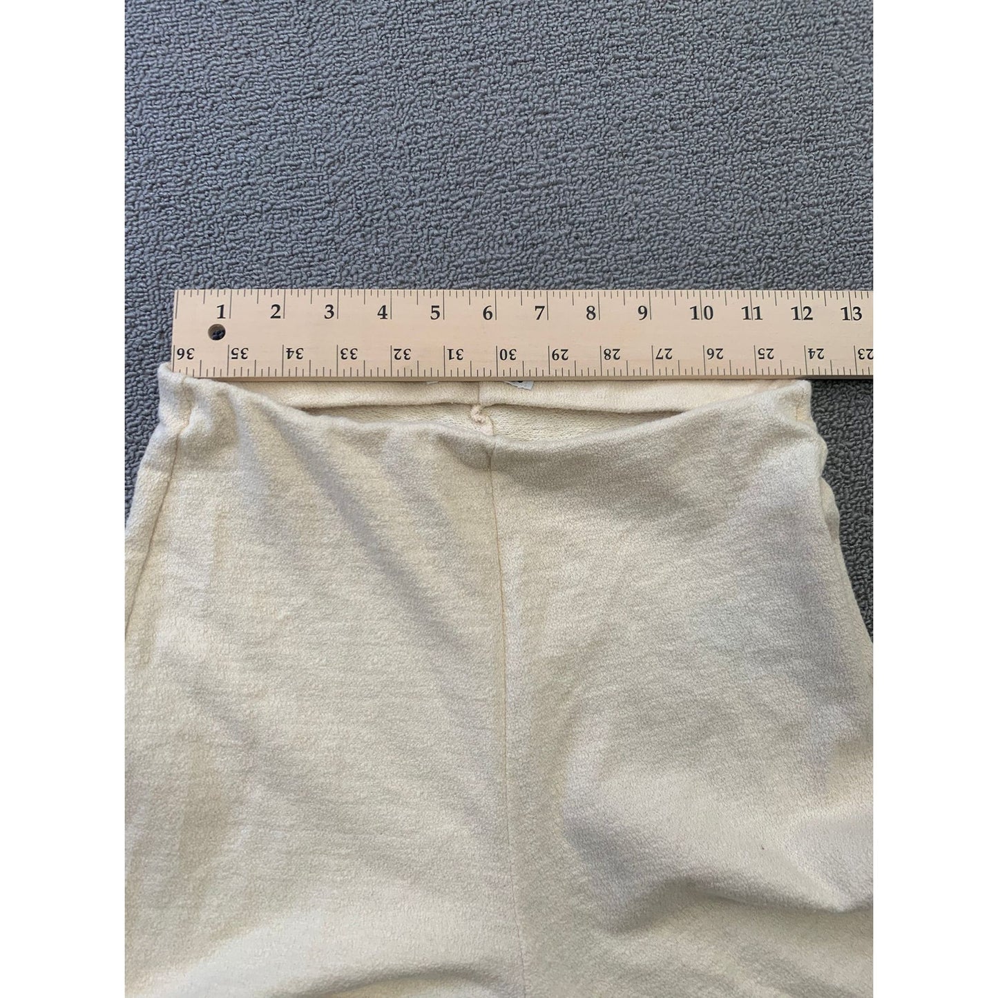 Acne Studios Women's S Beige Flare Pants Crochet Patches Pants