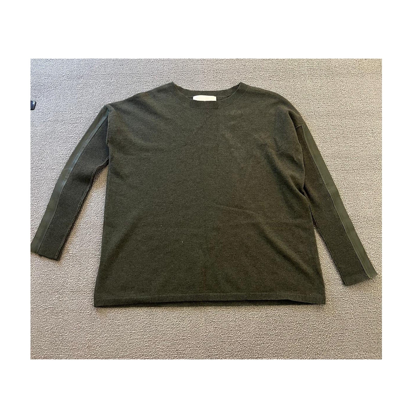 Brochu Walker Womens S Olive Green Long Sleeve Knit Sweater Top