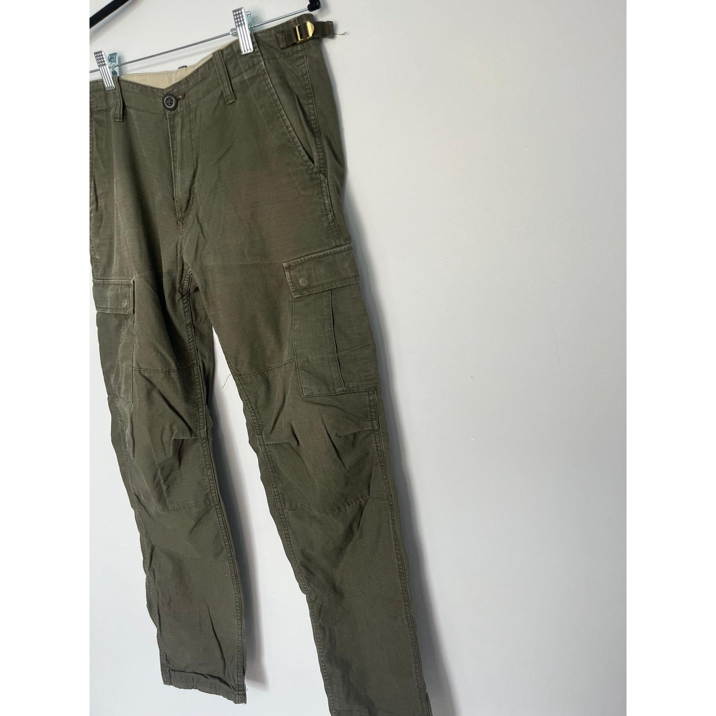 Carhartt WIP Aviation Pant Men 30x34 Olive Green Vintage Cargo Utility Tapered