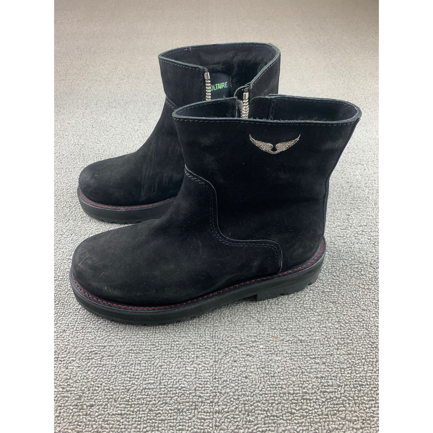 Zadig & Voltaire Women's 38 Black Leather Ankle Boots