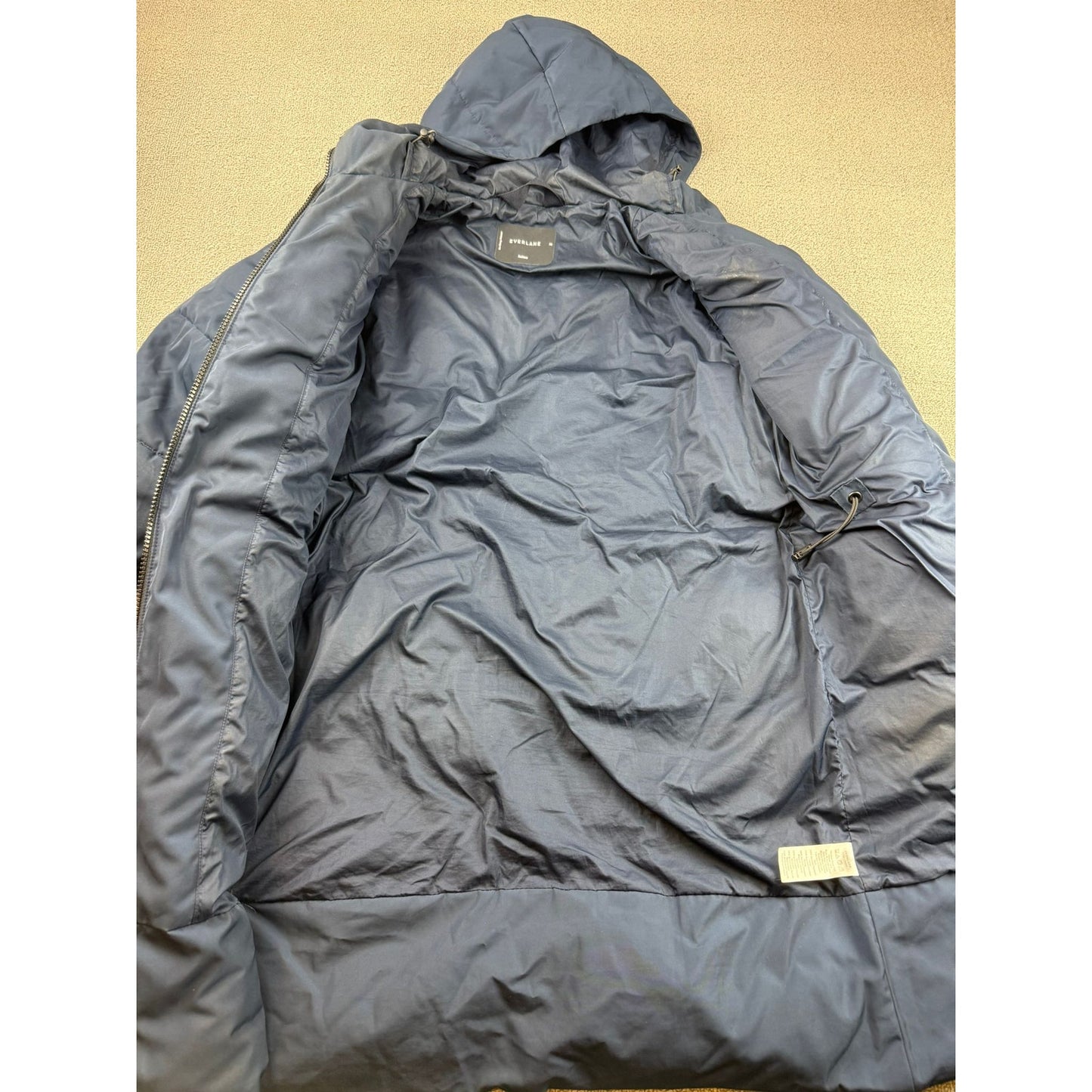 Everlane Women's XS Navy Blue ReNew Long Puffer Jacket