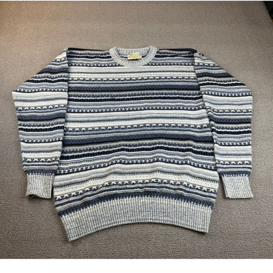 Vintage 90s St. Johns Bay Men's Medium Isle Stripe Knit Pullover Sweater