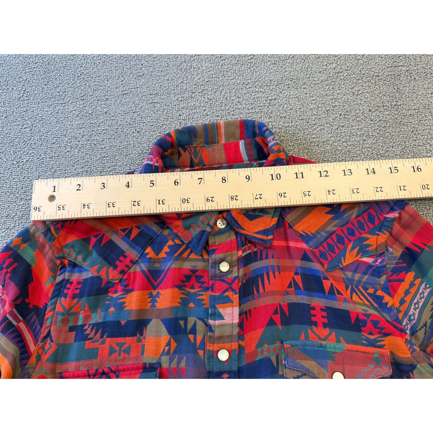 Polo Ralph Women Lauren Southwestern Aztec Navajo Western Shirt Large L Snap Button