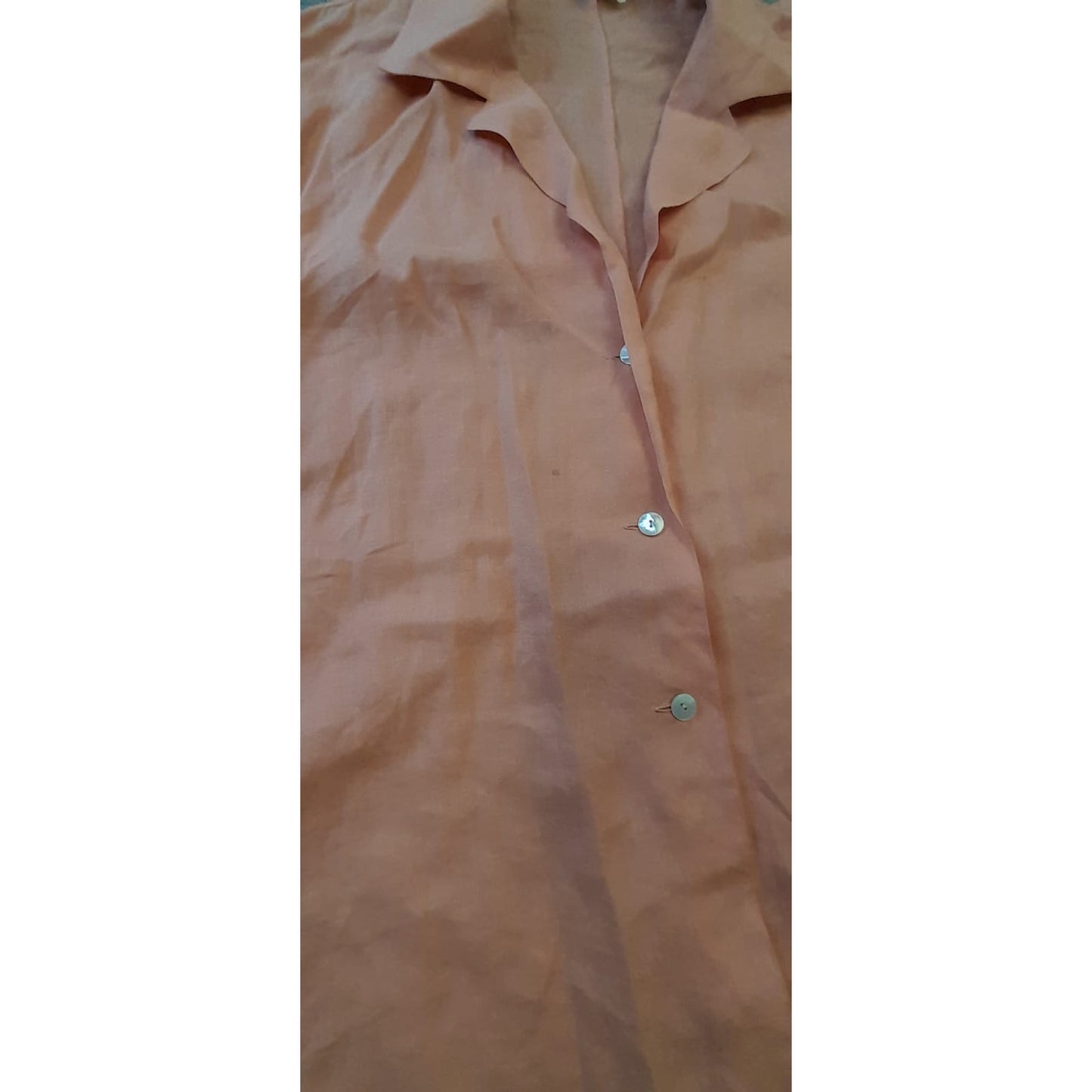 Salvatore Ferragamo Womens Linen Salmon Peach Button Jacket/Shirt