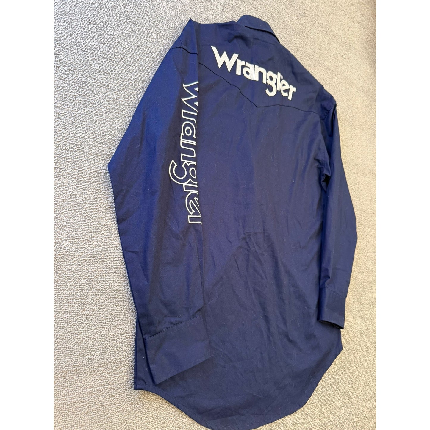 Vintage Wrangler Western Button Up Men's S Small Blue Long Sleeve