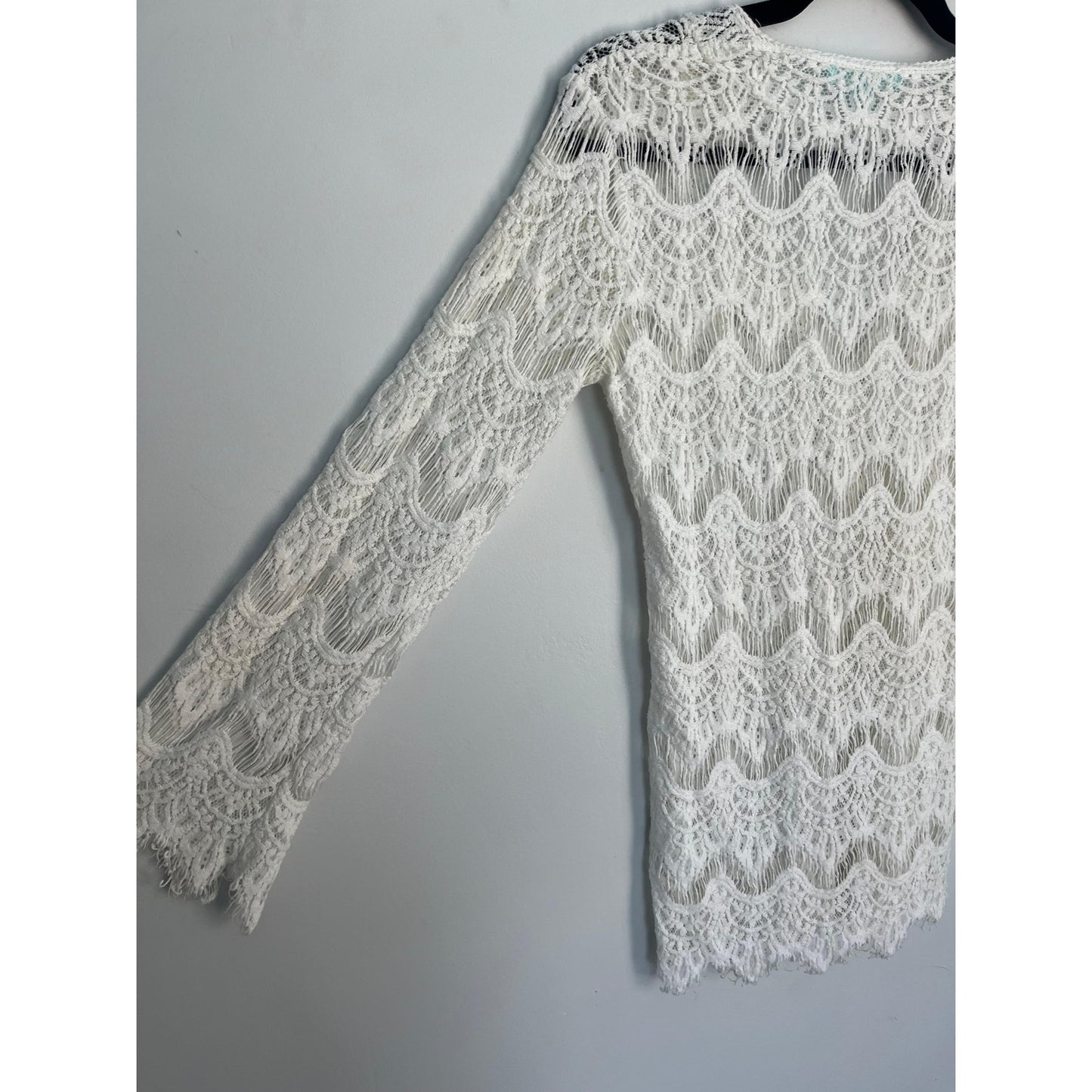 Melissa Odabash Crochet Cover Up Women S White Lace Sheer Beach Tunic