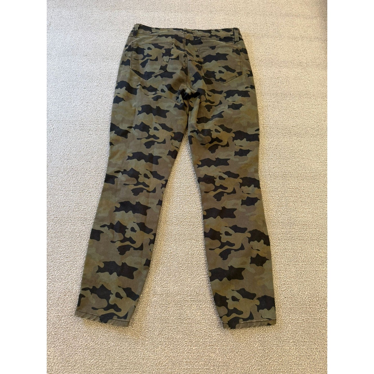 L'AGENCE Women's Camouflage Skinny Jeans 26 Green Black Yellow Side Stripe